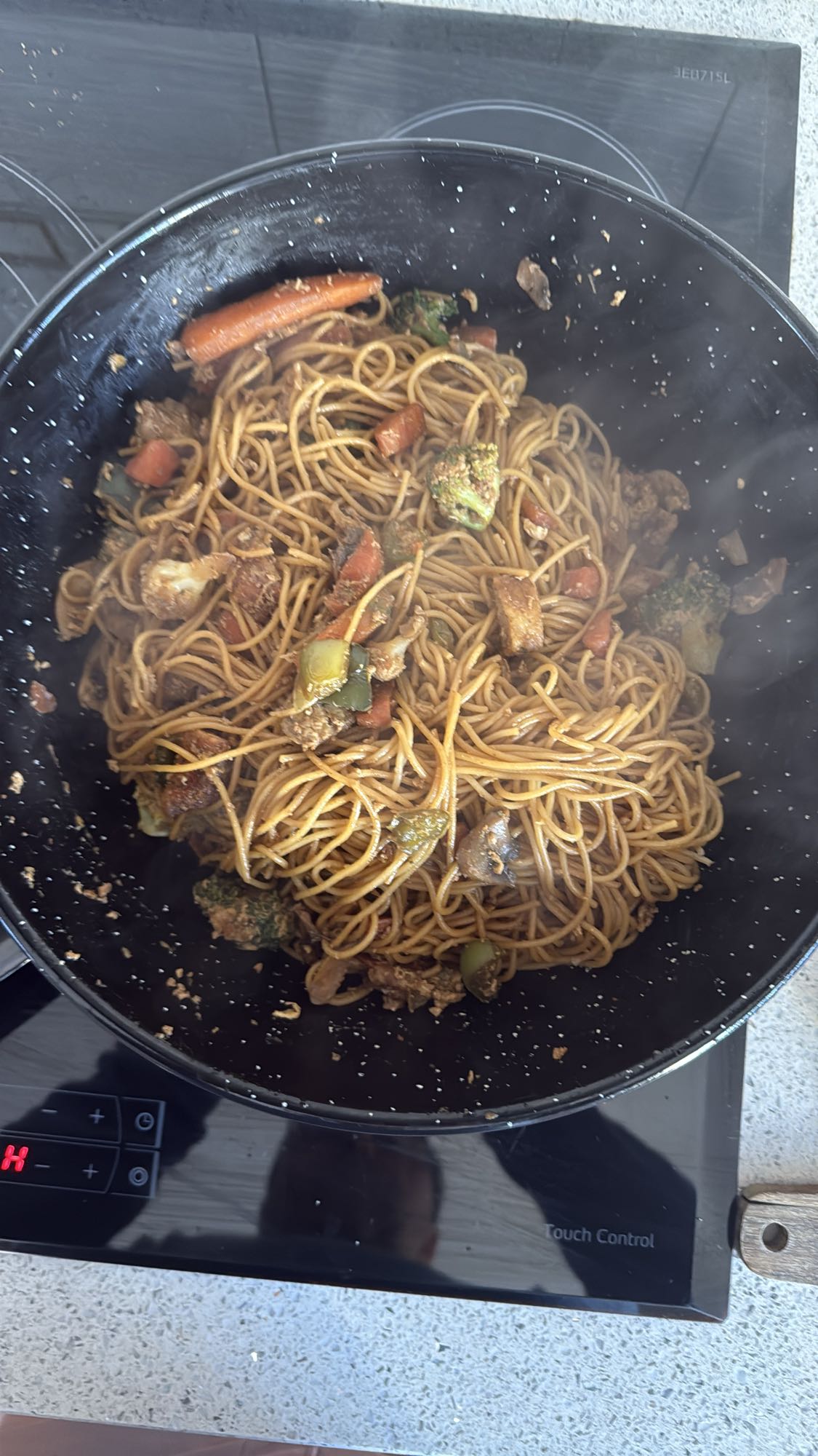 fideos salteados con verduras