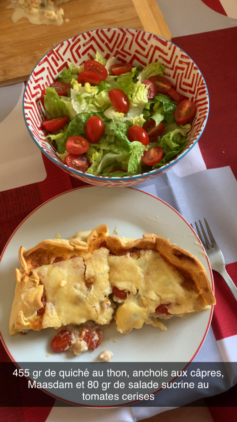 Quiche au thon et salade