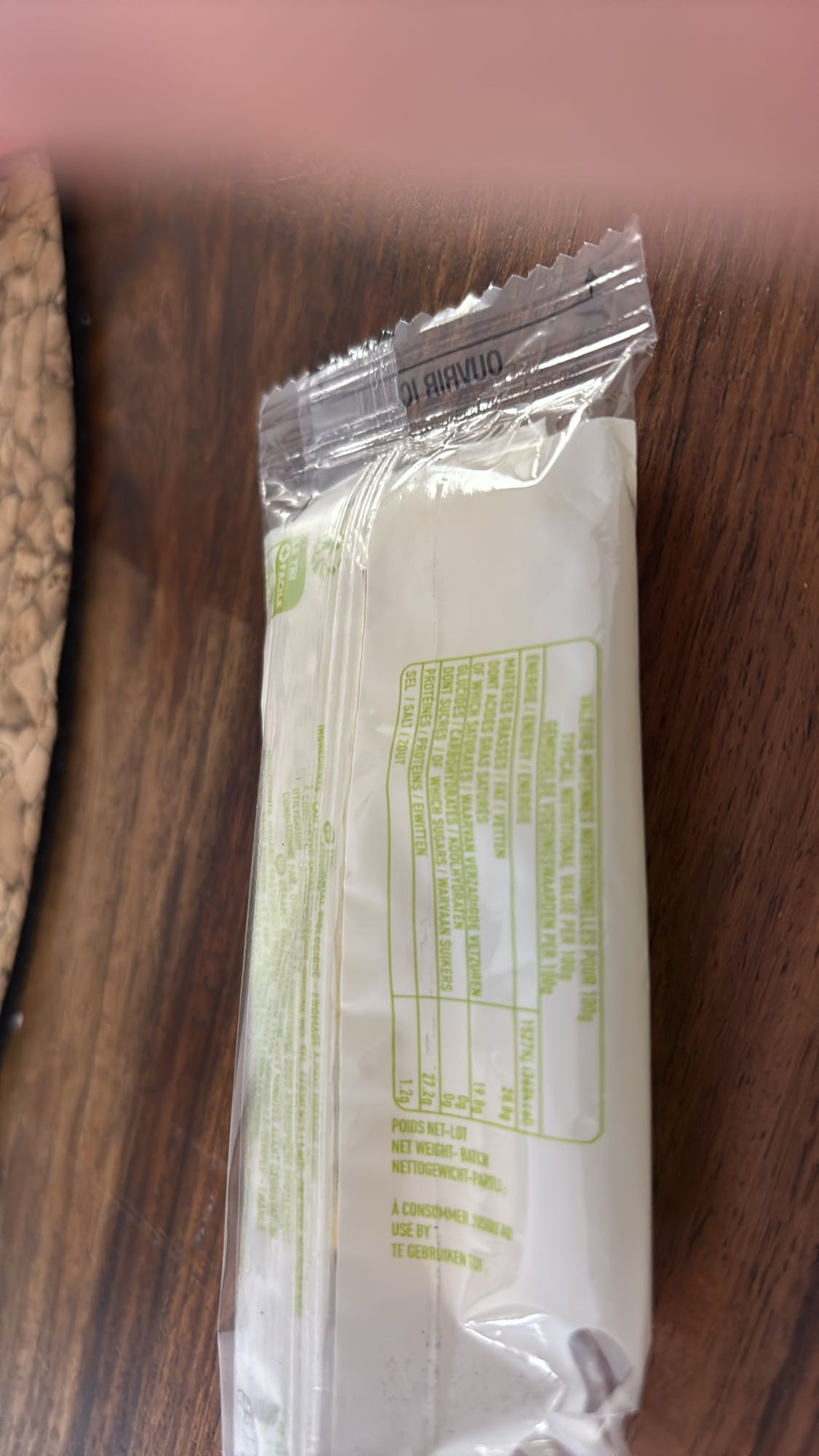 snack végétalien emballé