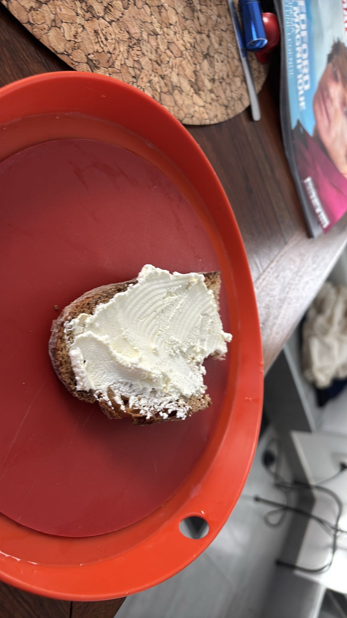 Pain avec fromage frais