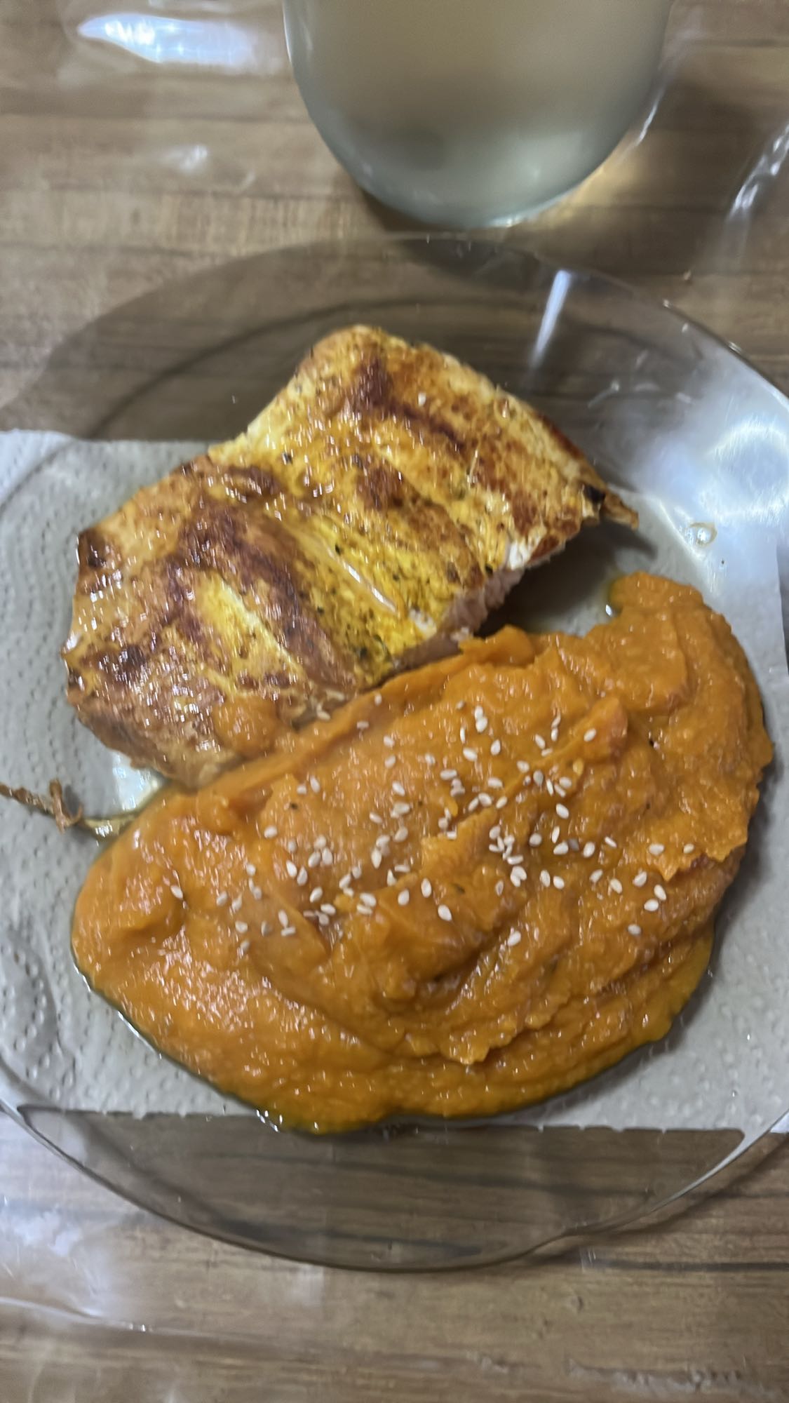 Pollo y puré de camote