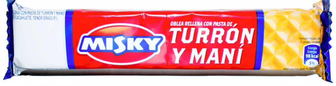 Turrón y maní oblea