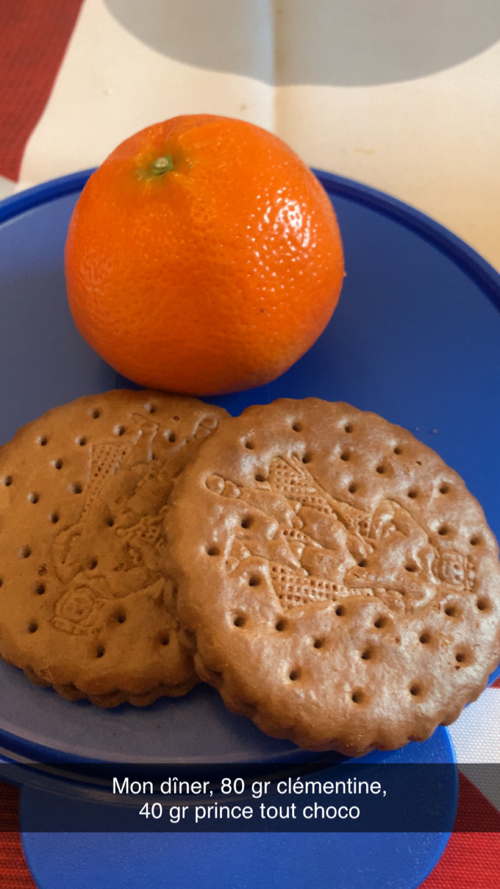 Clémentine et biscuits choco