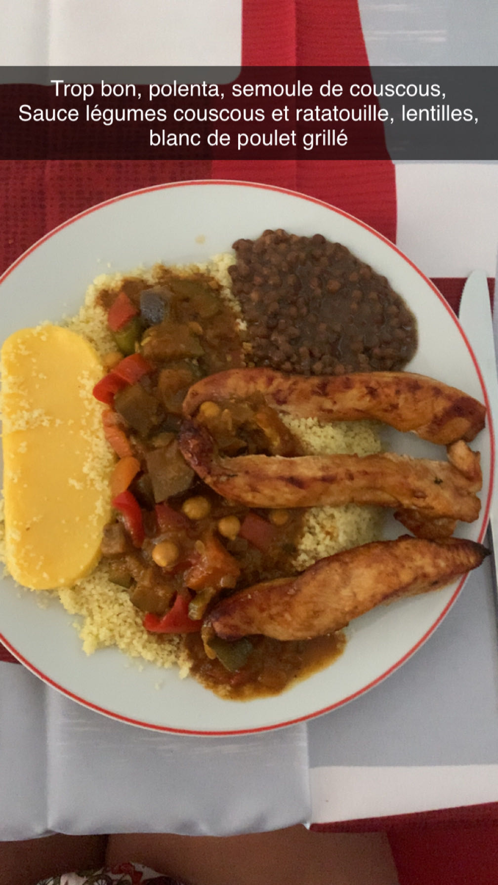 Assiette couscous poulet