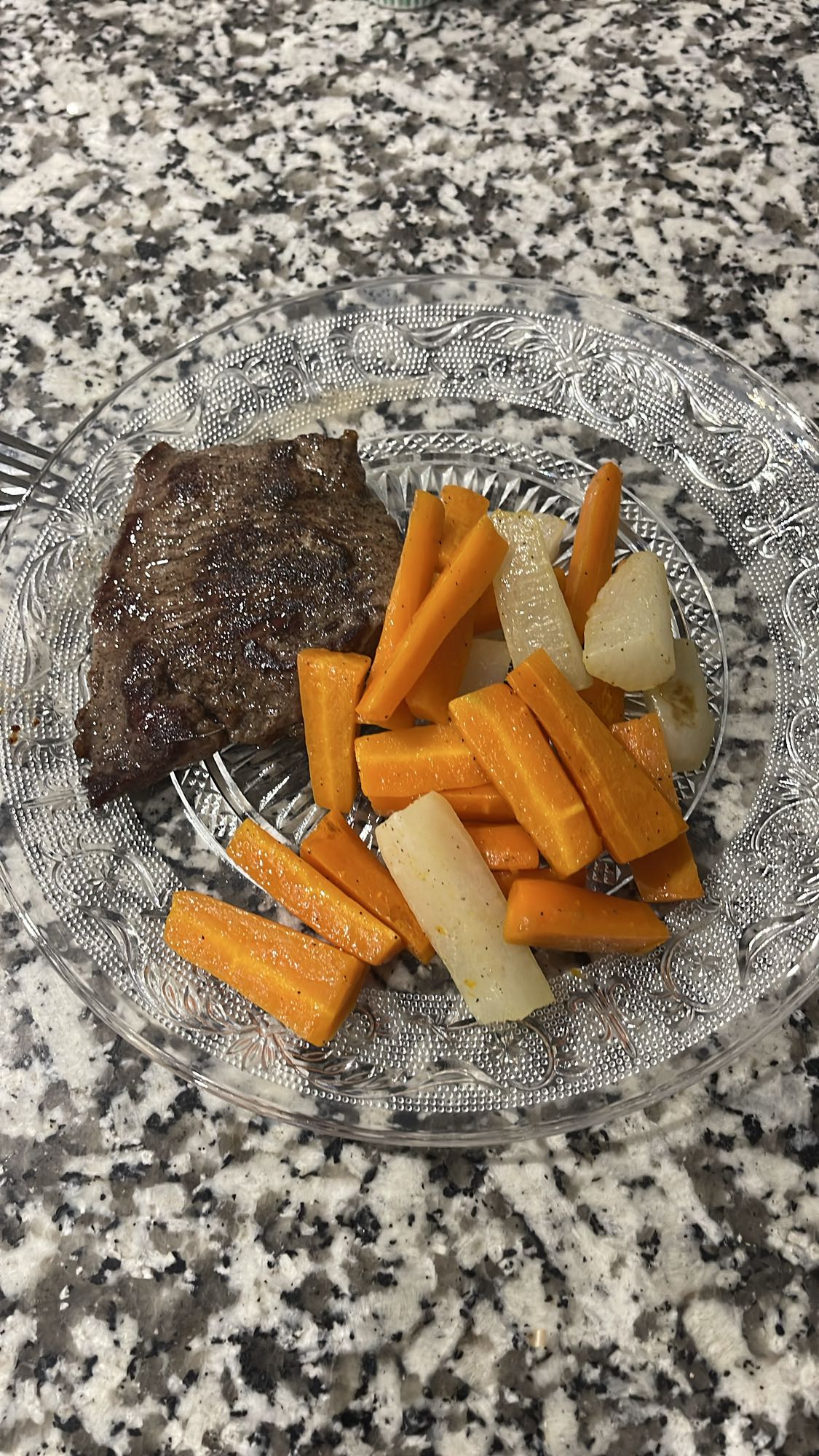 Steak et légumes