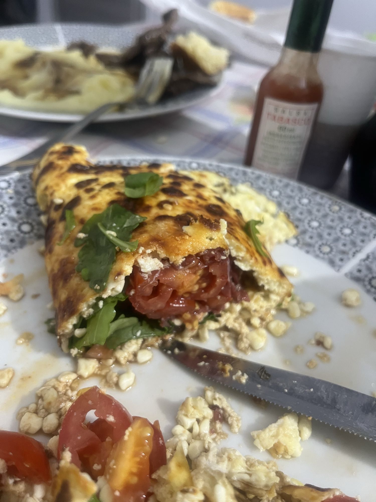 Omelette med grönsaker
