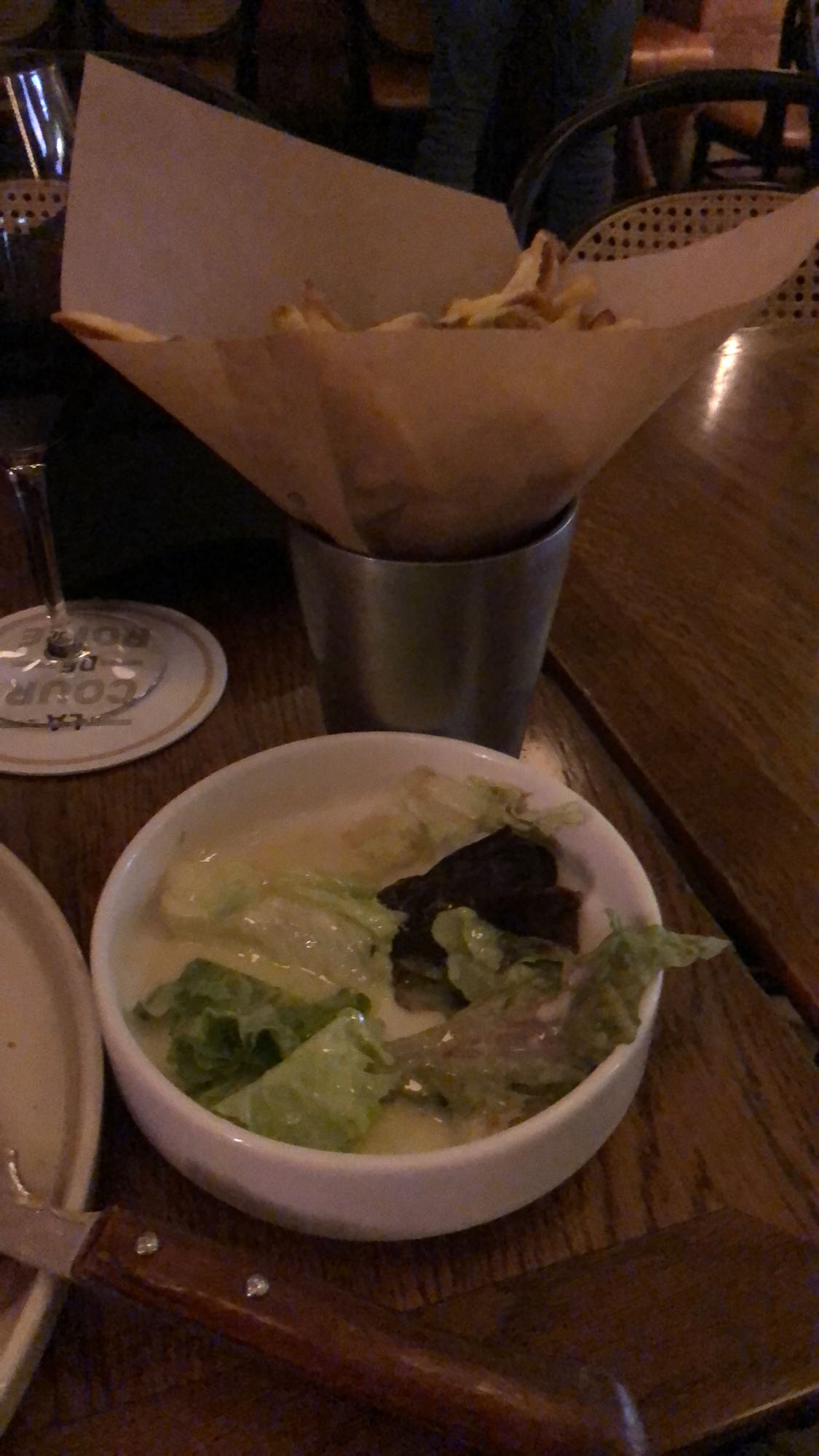 Frites et salade verte