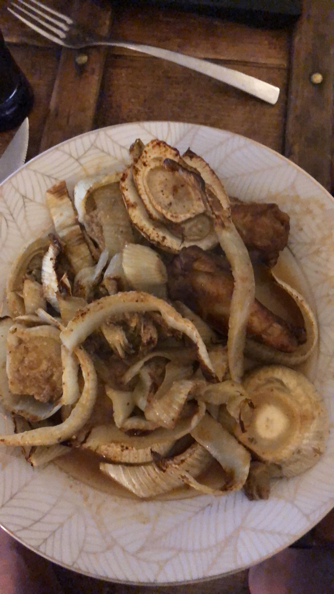 Poulet rôti et oignons