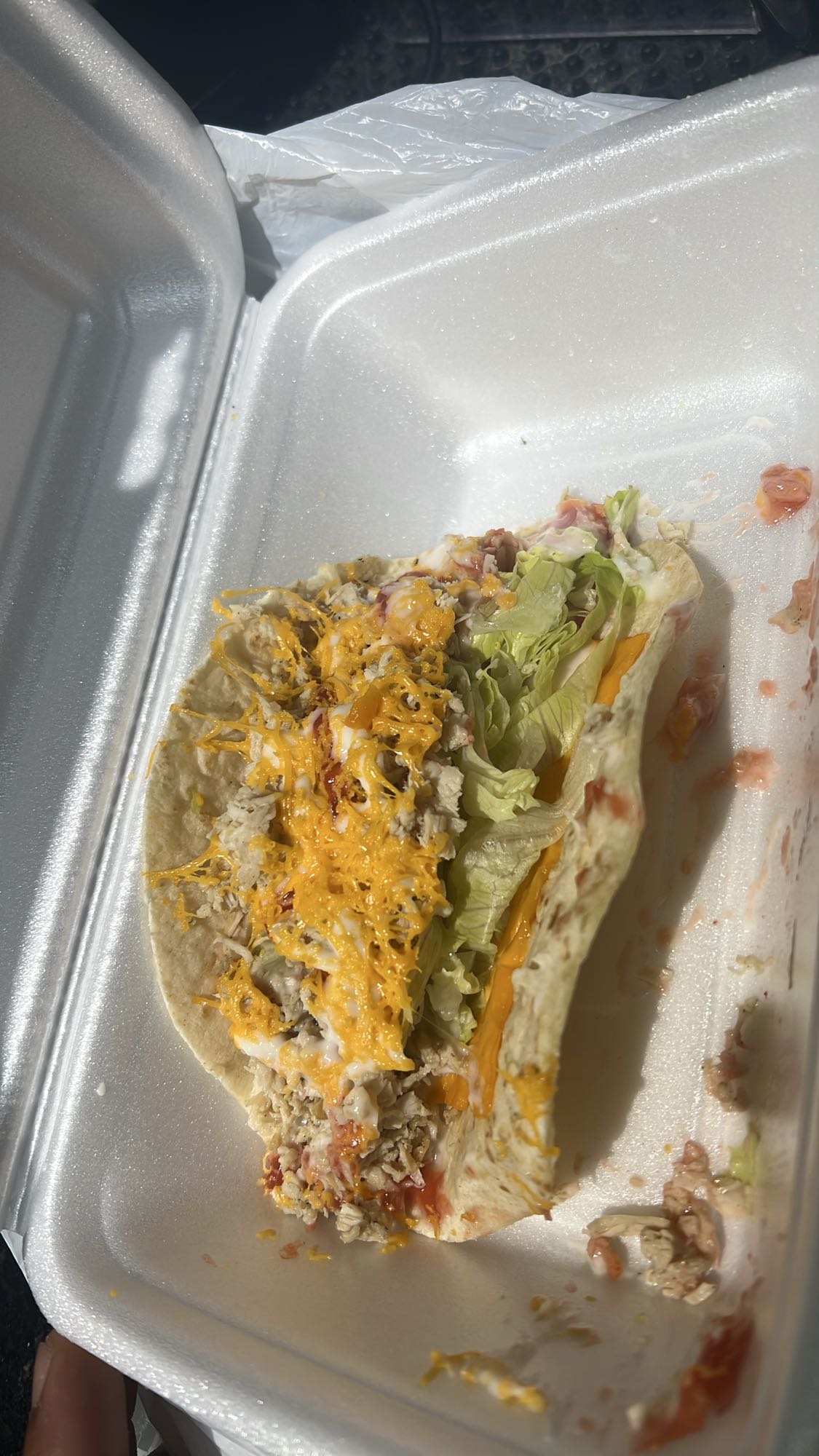 taco de pollo y queso