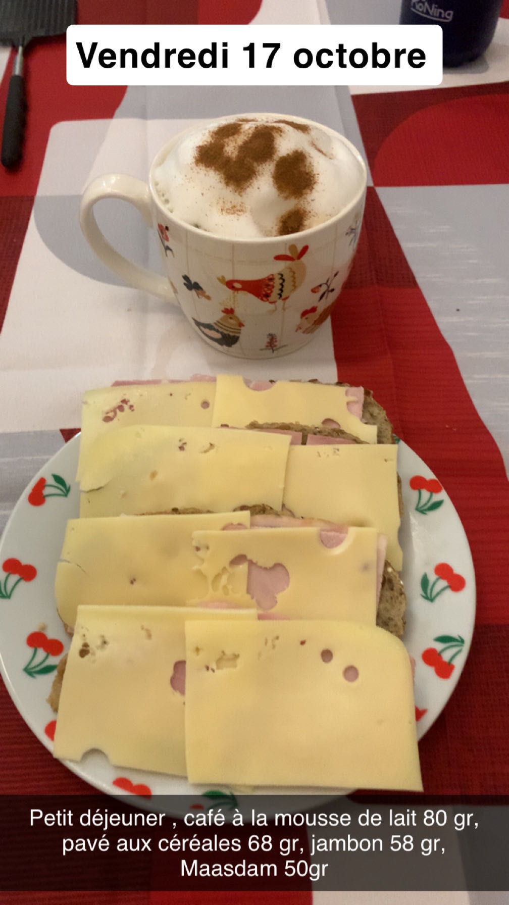 Petit déjeuner fromage jambon