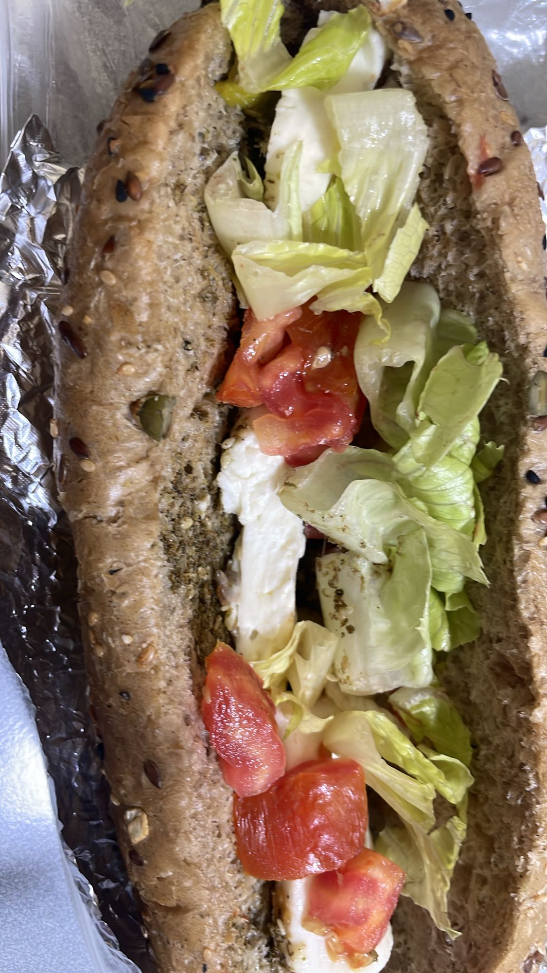 Whole grain veggie sandwich