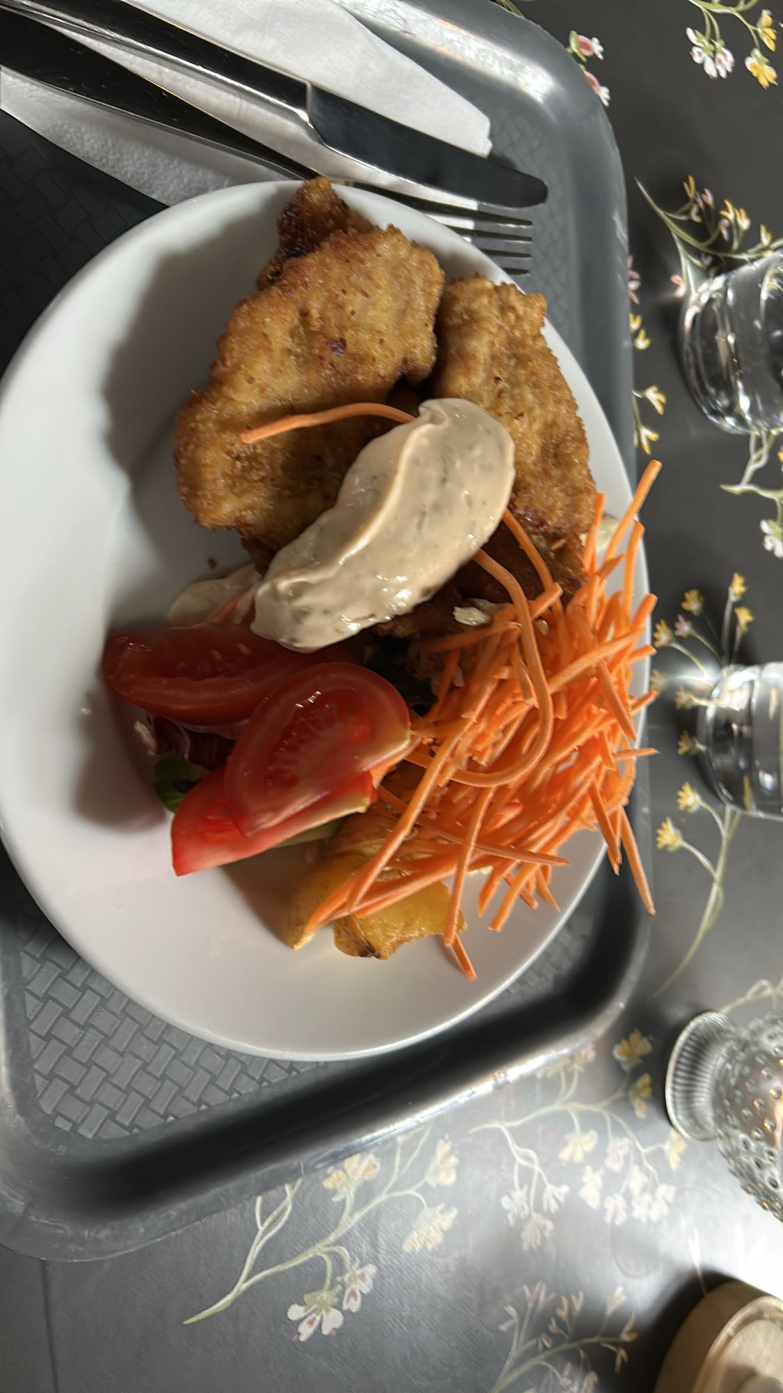 Panerad kycklingtallrik