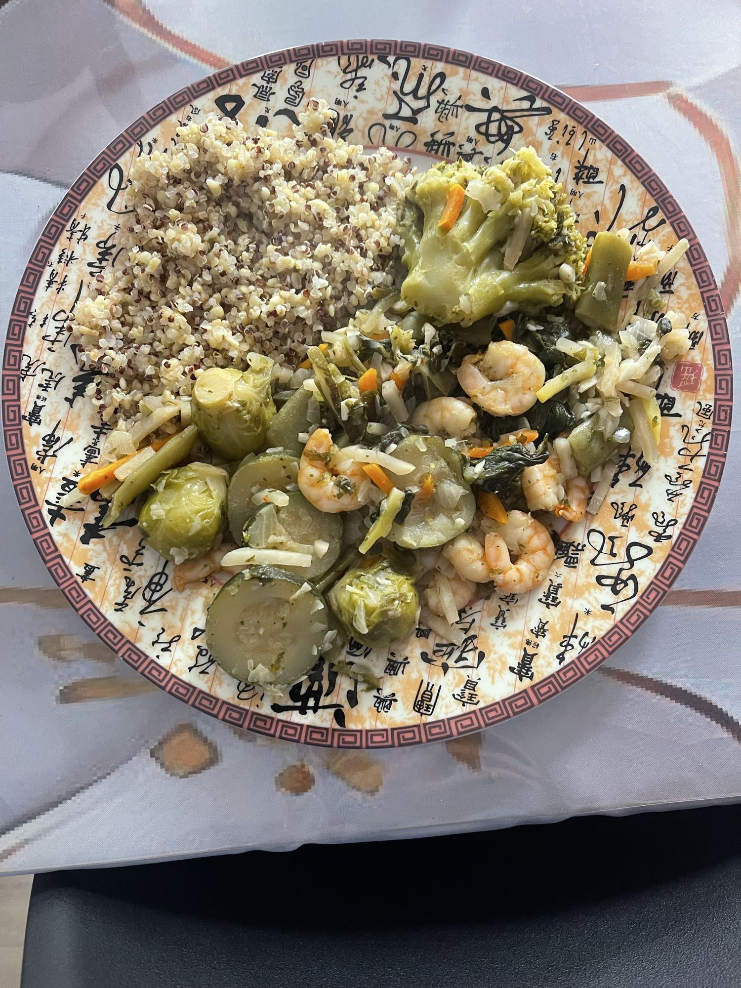 Quinoa et légumes crevettes