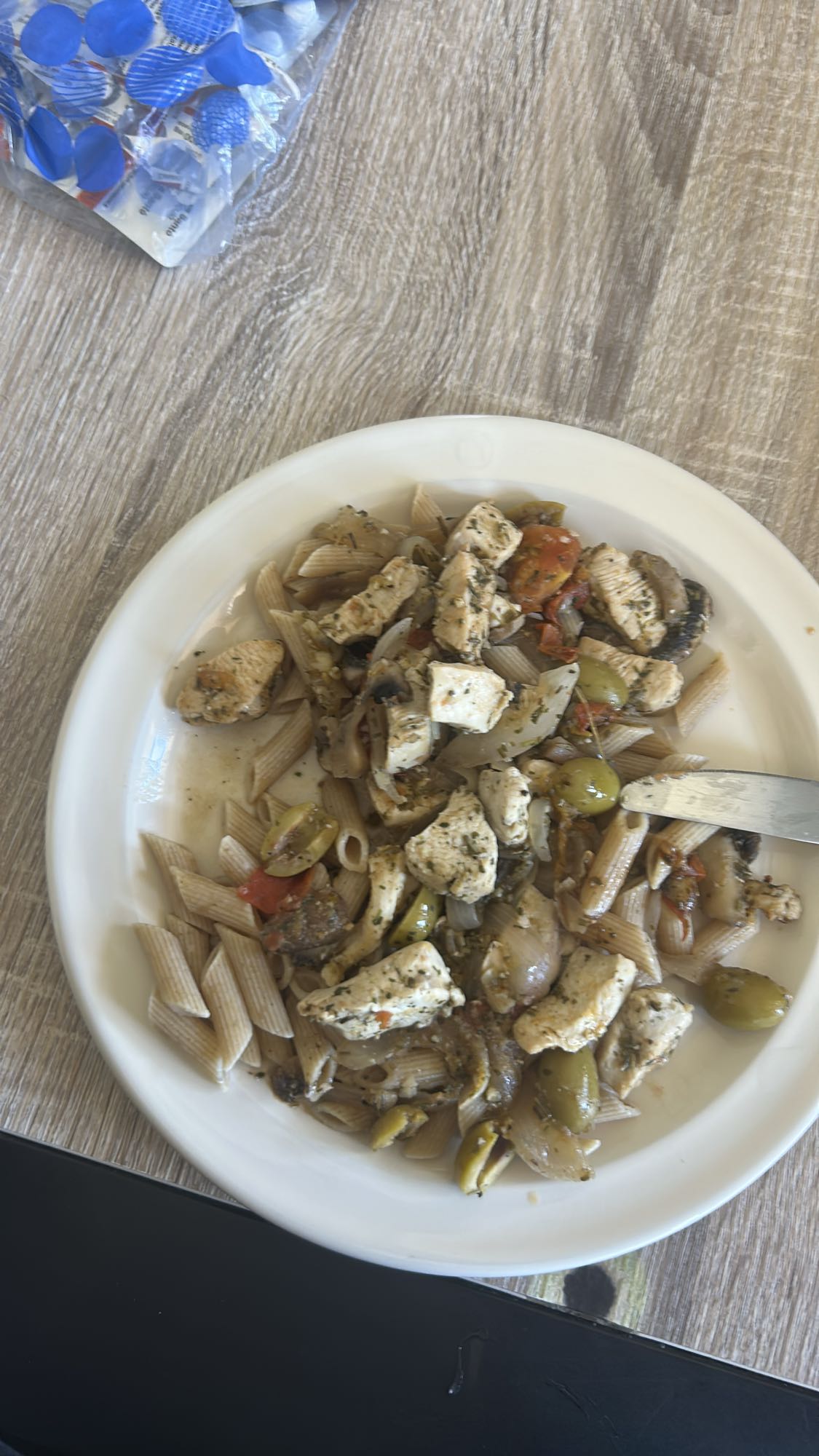 Pâtes au poulet et légumes