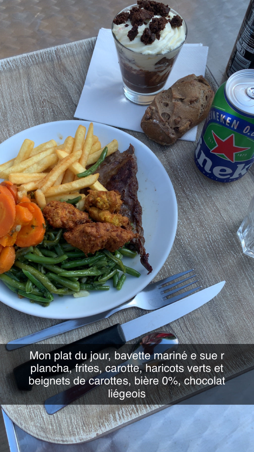 Bavette et accompagnements