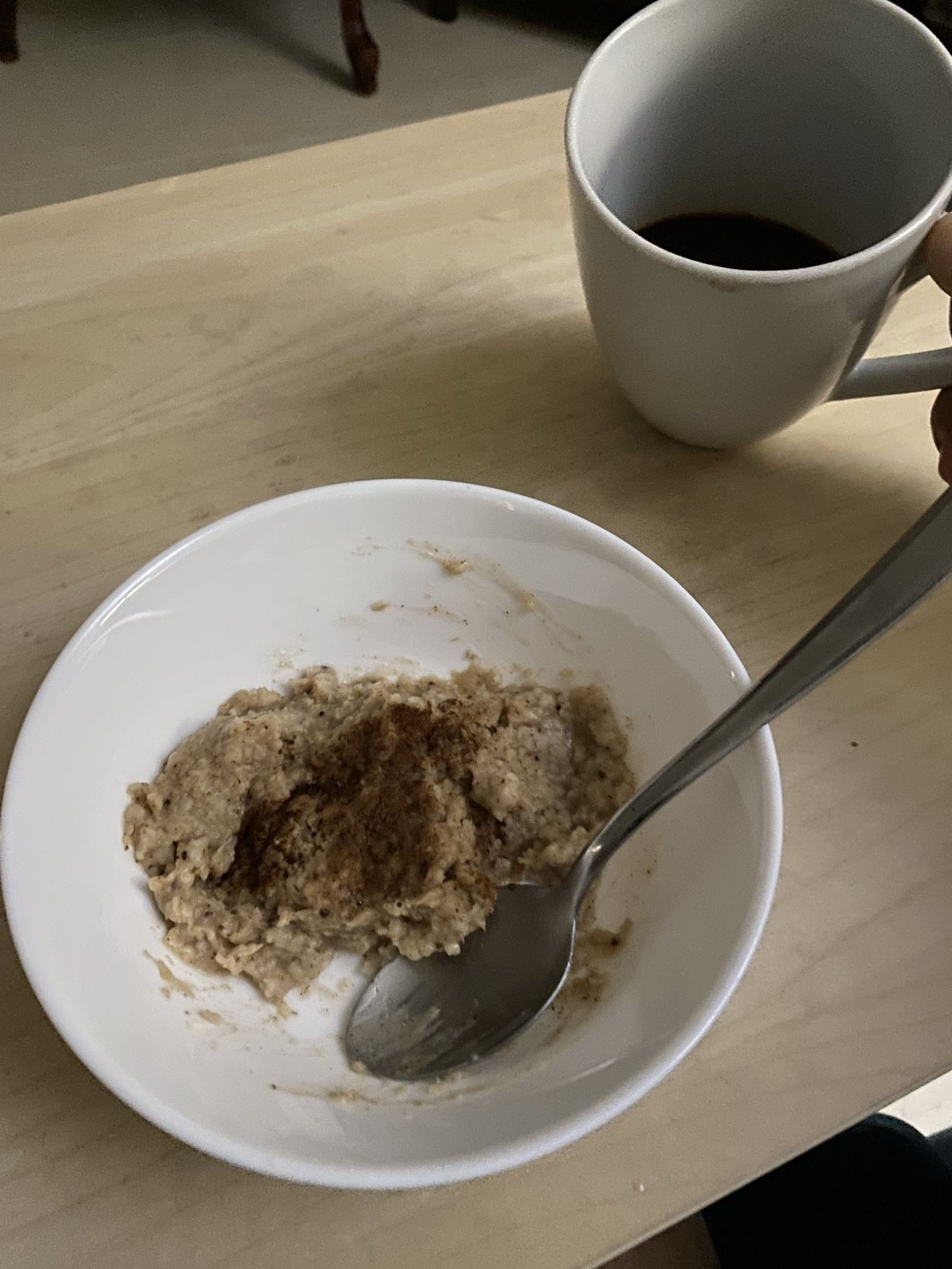 Avena con canela y café