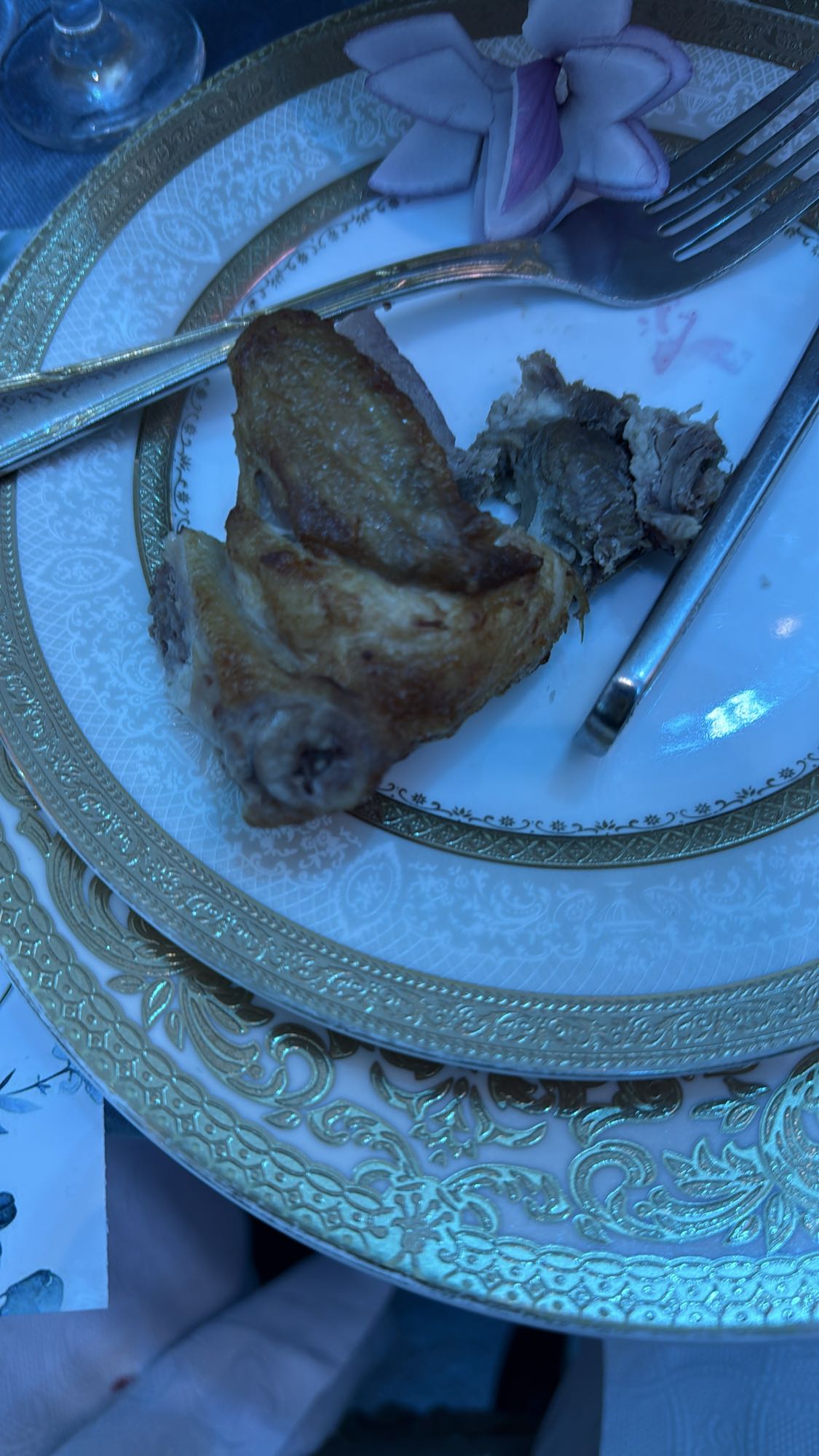 жареная курица с луком