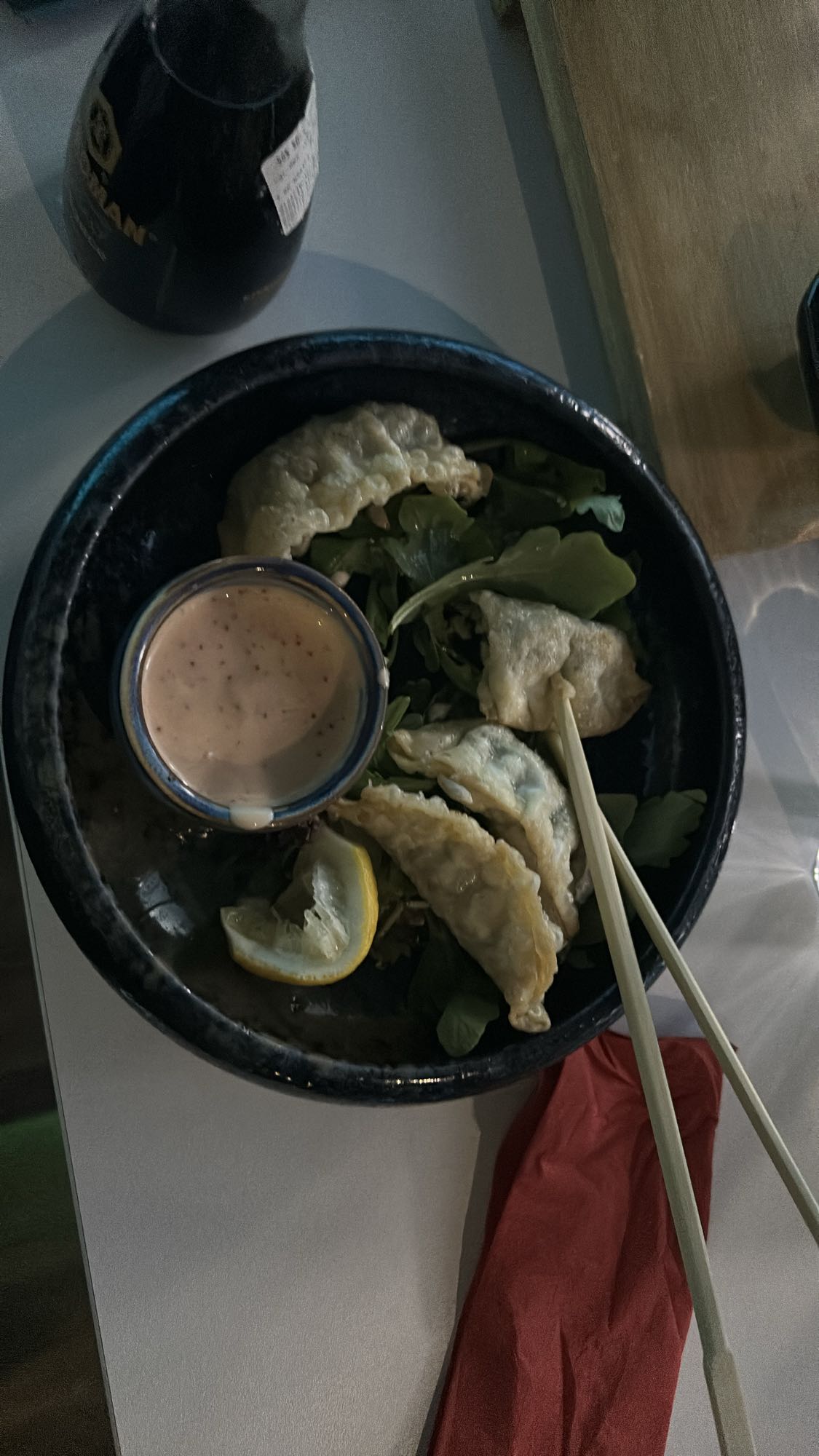 Dumplings with greens