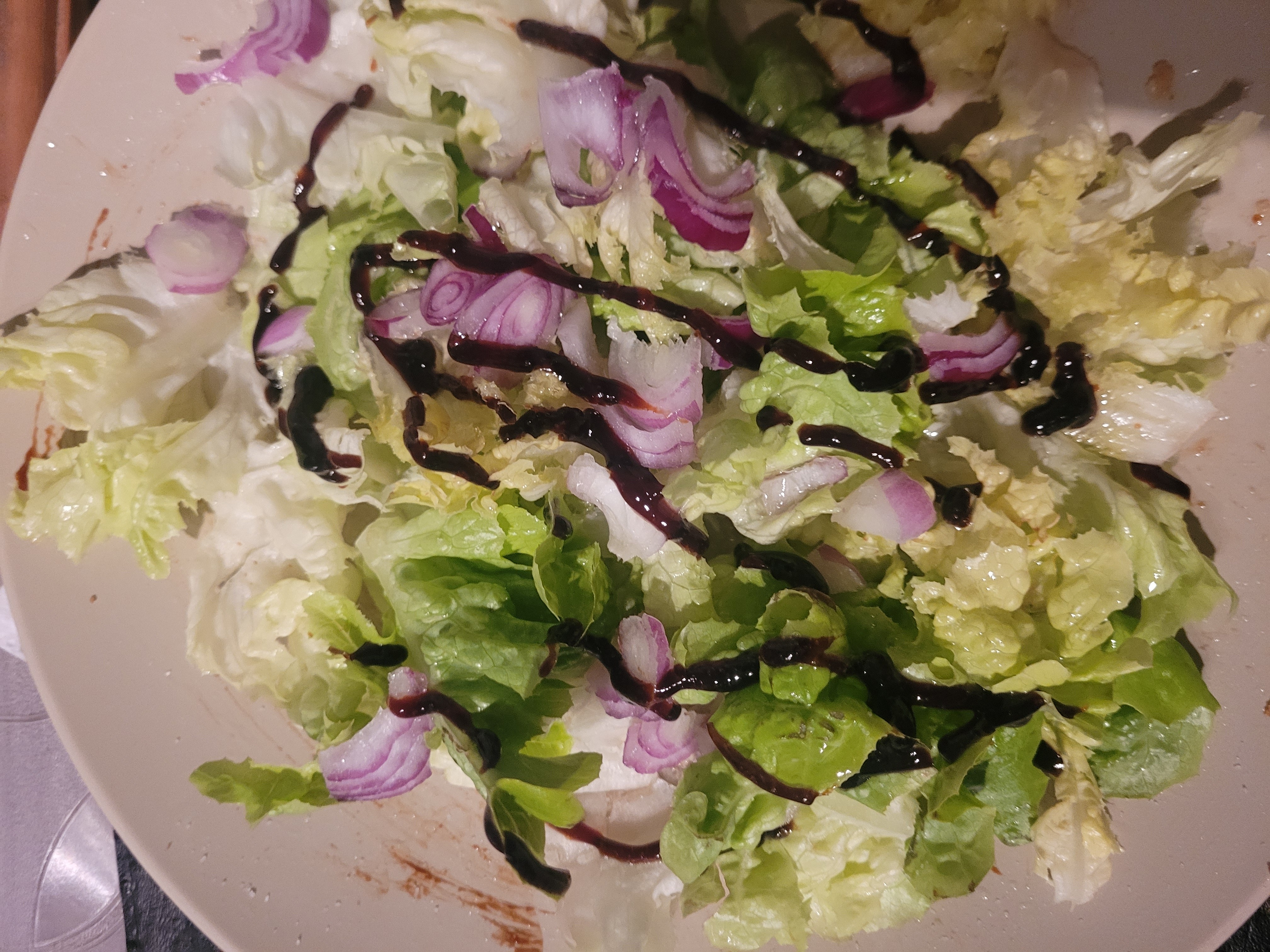 Salade verte oignon balsamique