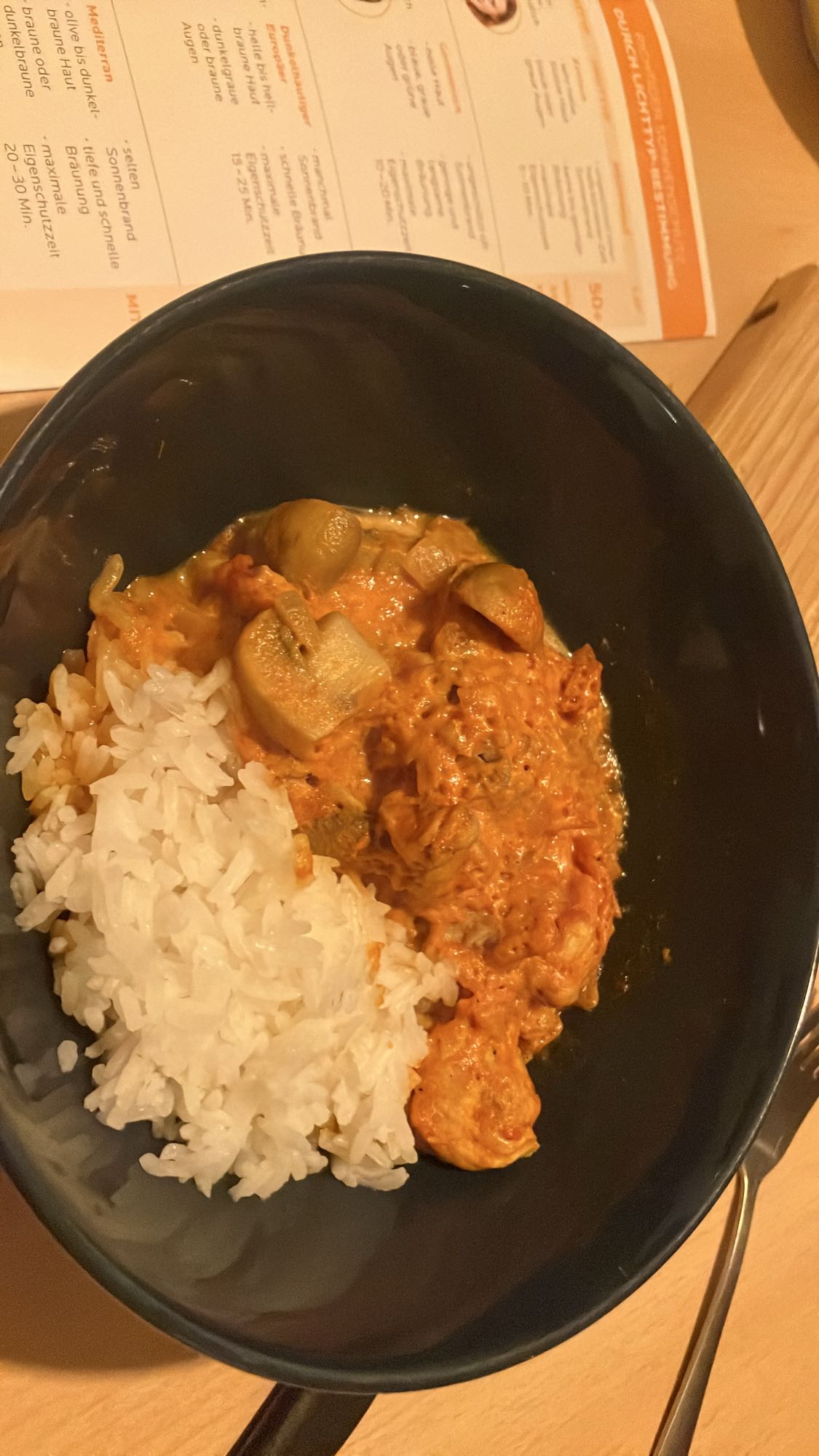 Estrogonofe de frango com arroz