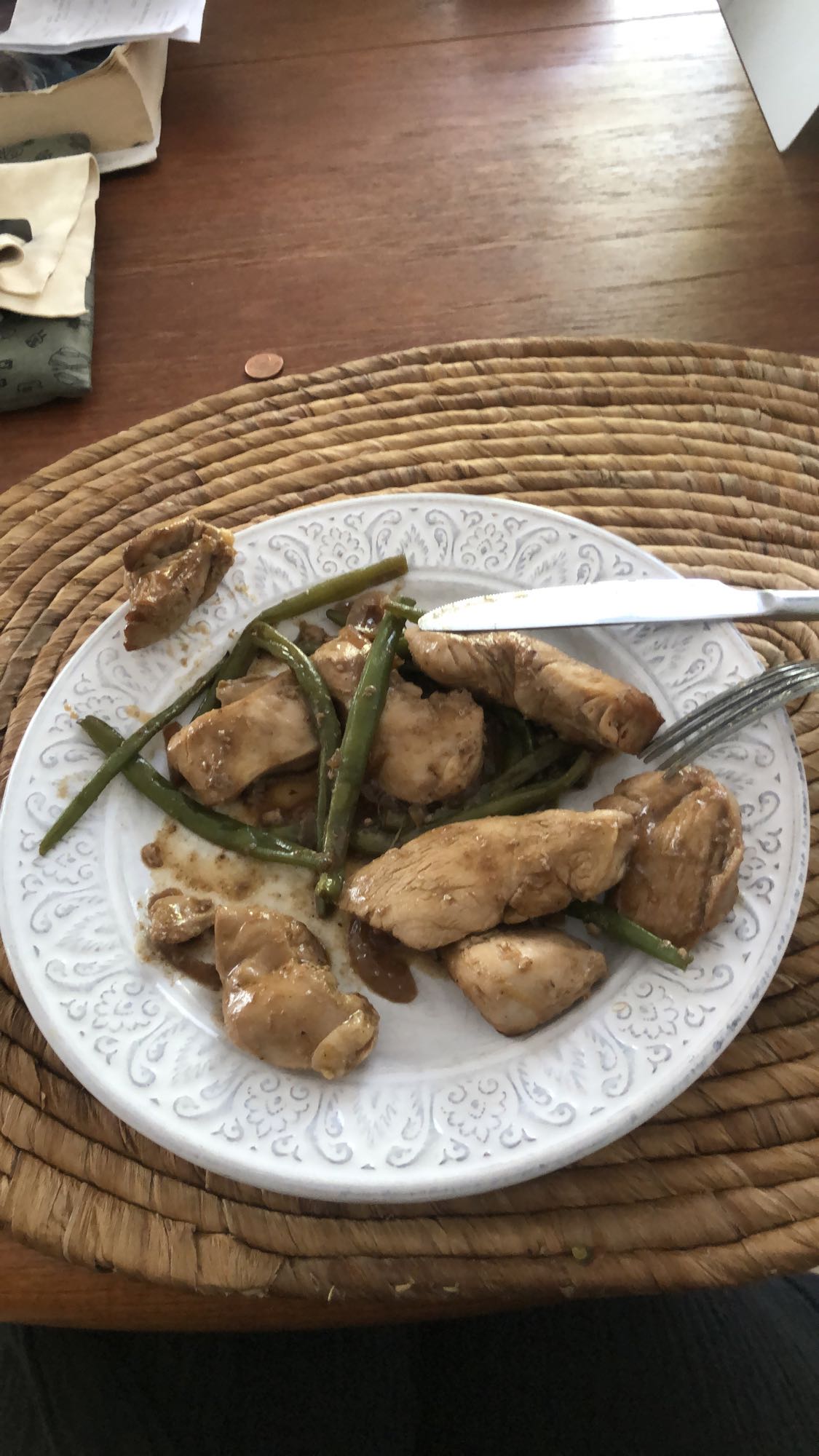 Poulet haricots verts