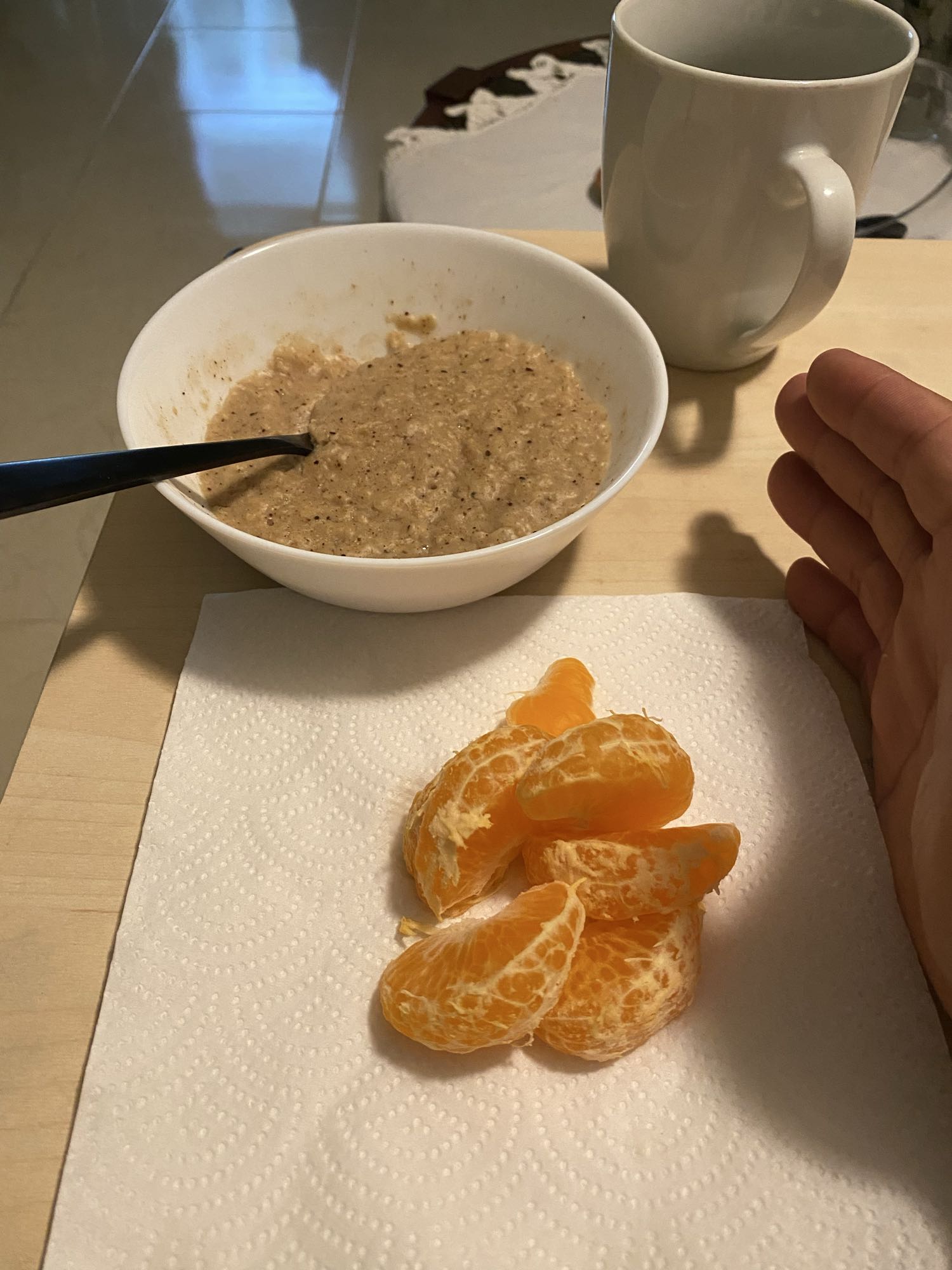 Avena y mandarina