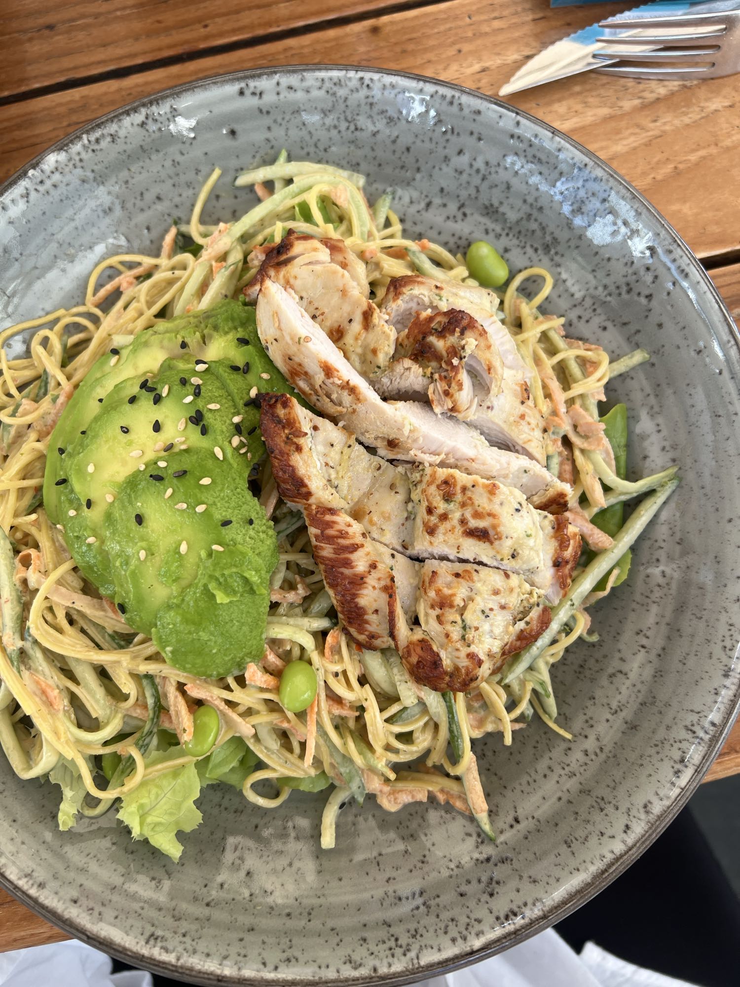 Chicken Avocado Noodle Bowl