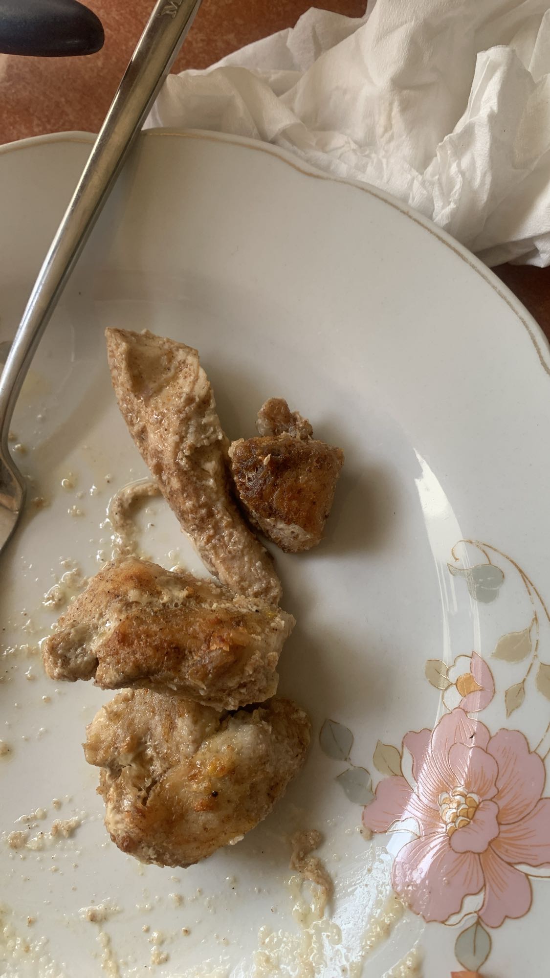 Pan-fried chicken pieces
