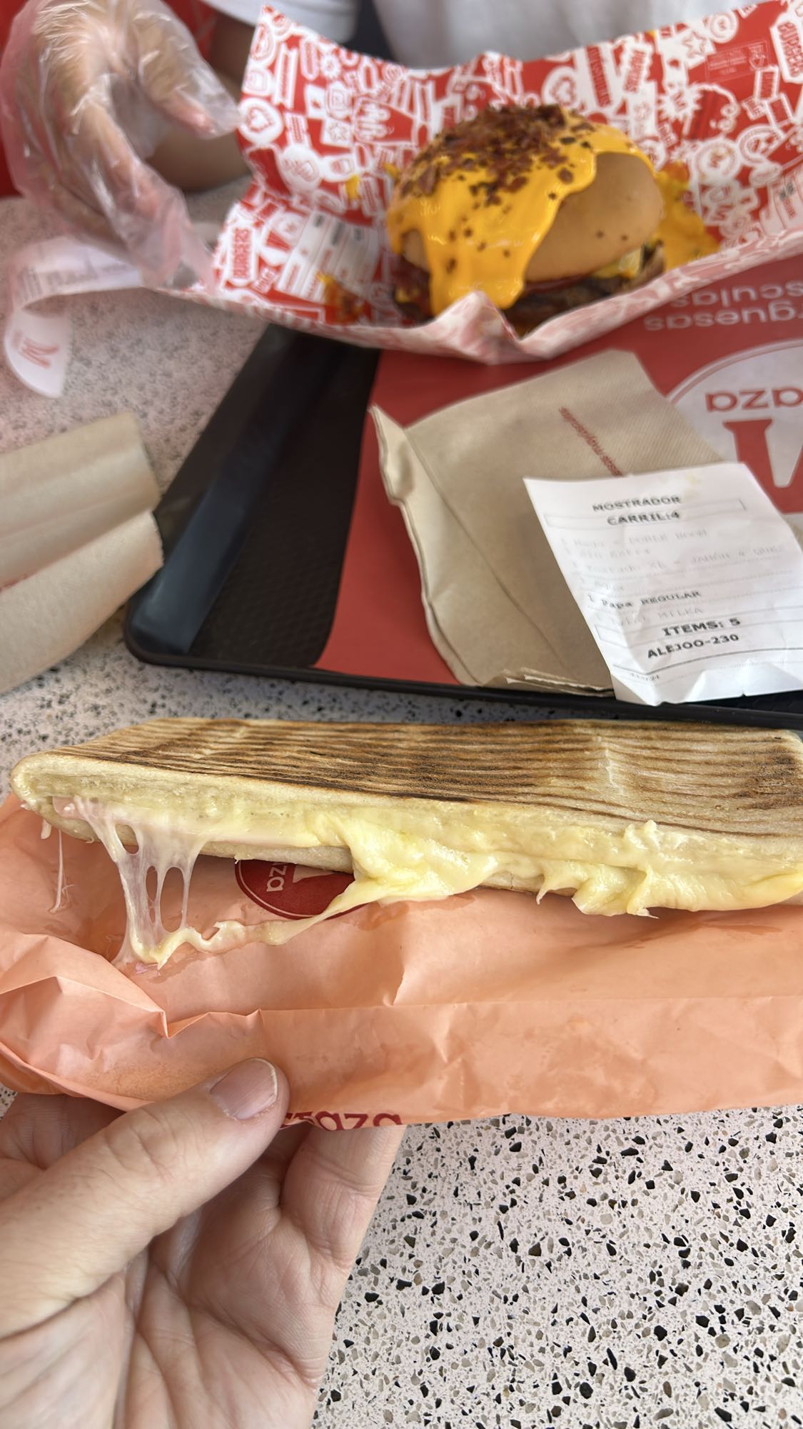 panini de queso y jamón