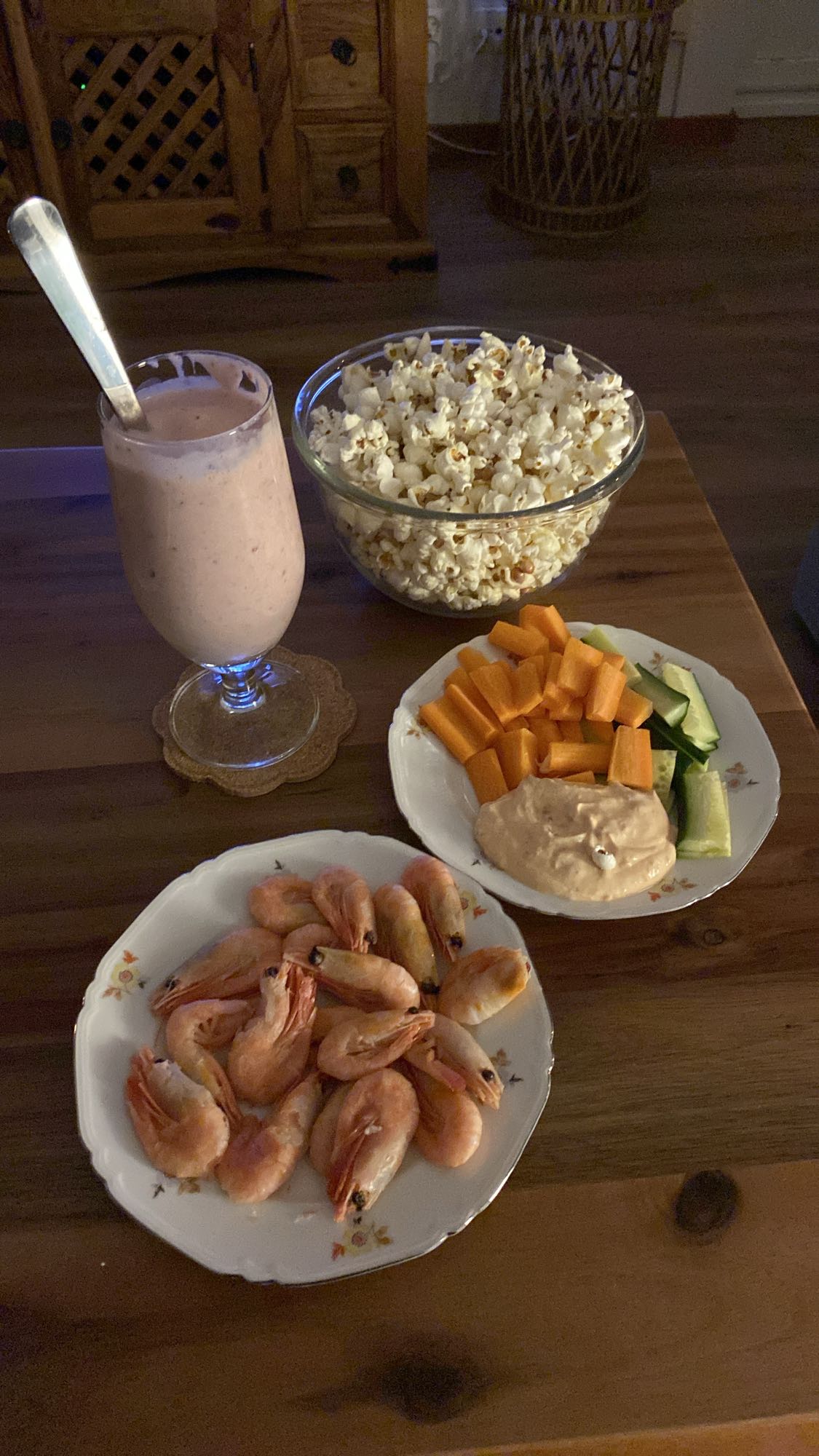 Kvällssnacks med räkor