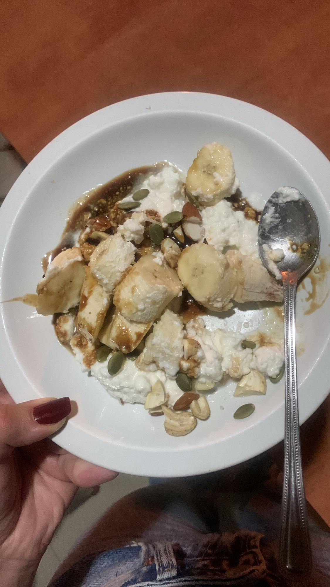 Cottage cheese banana bowl