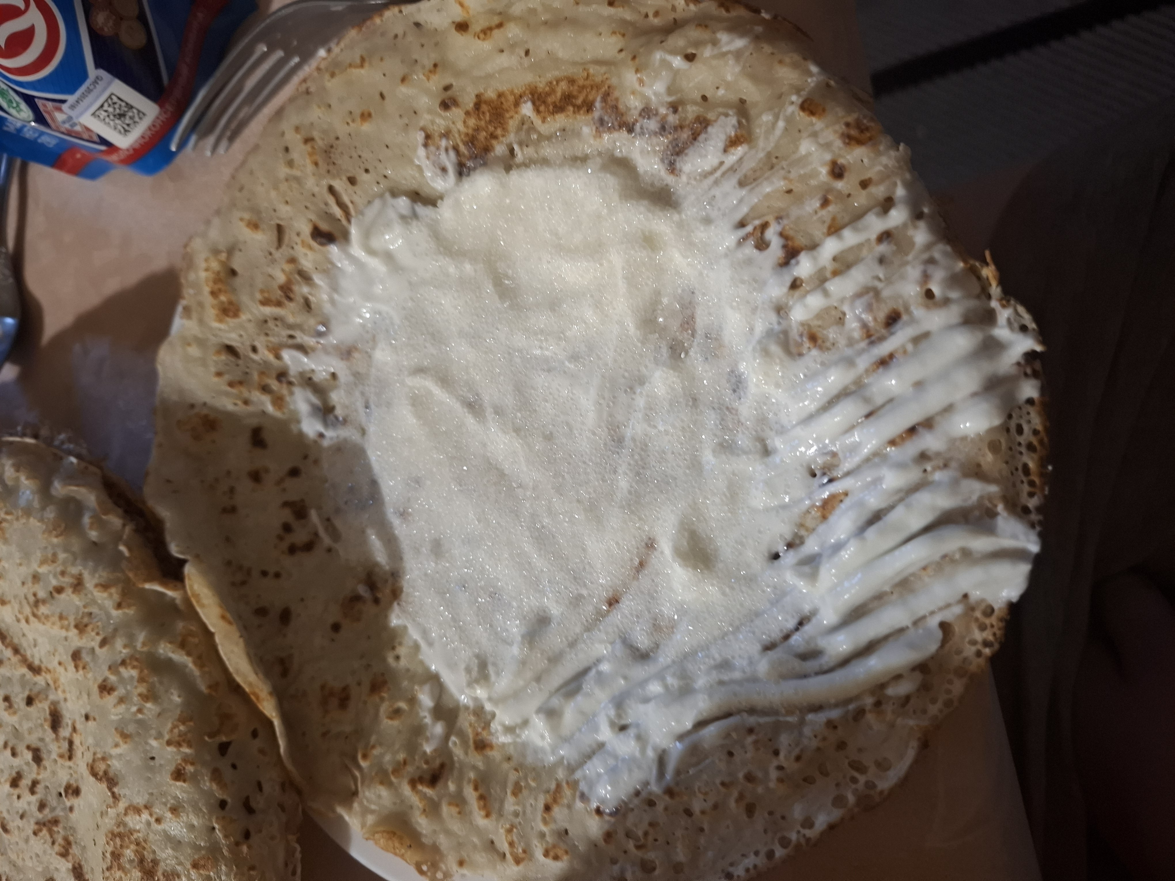 Crepe with sour cream