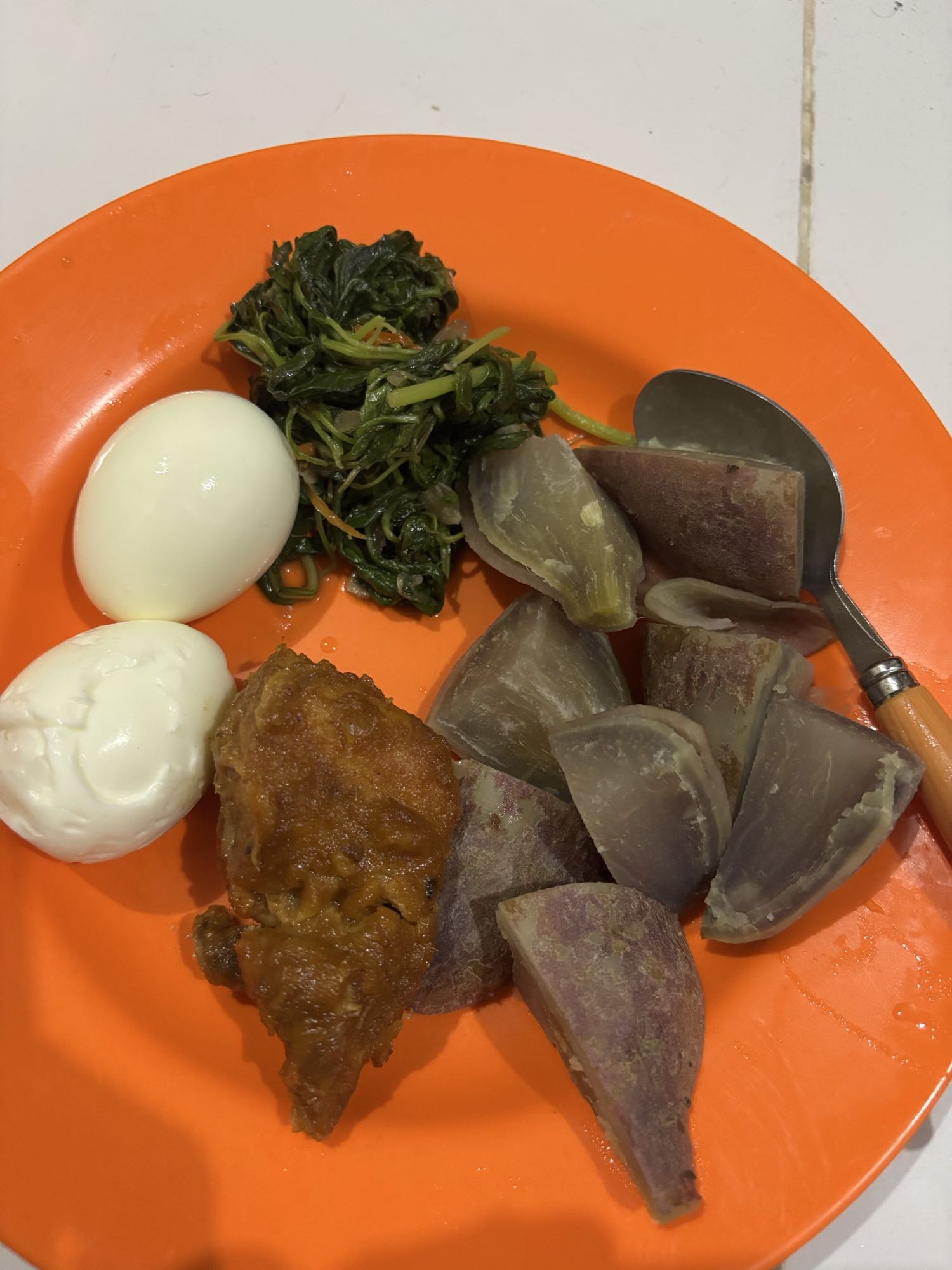 Ubi, telur & sayur
