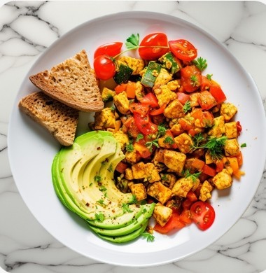 Tofu Veggie Avocado Plate