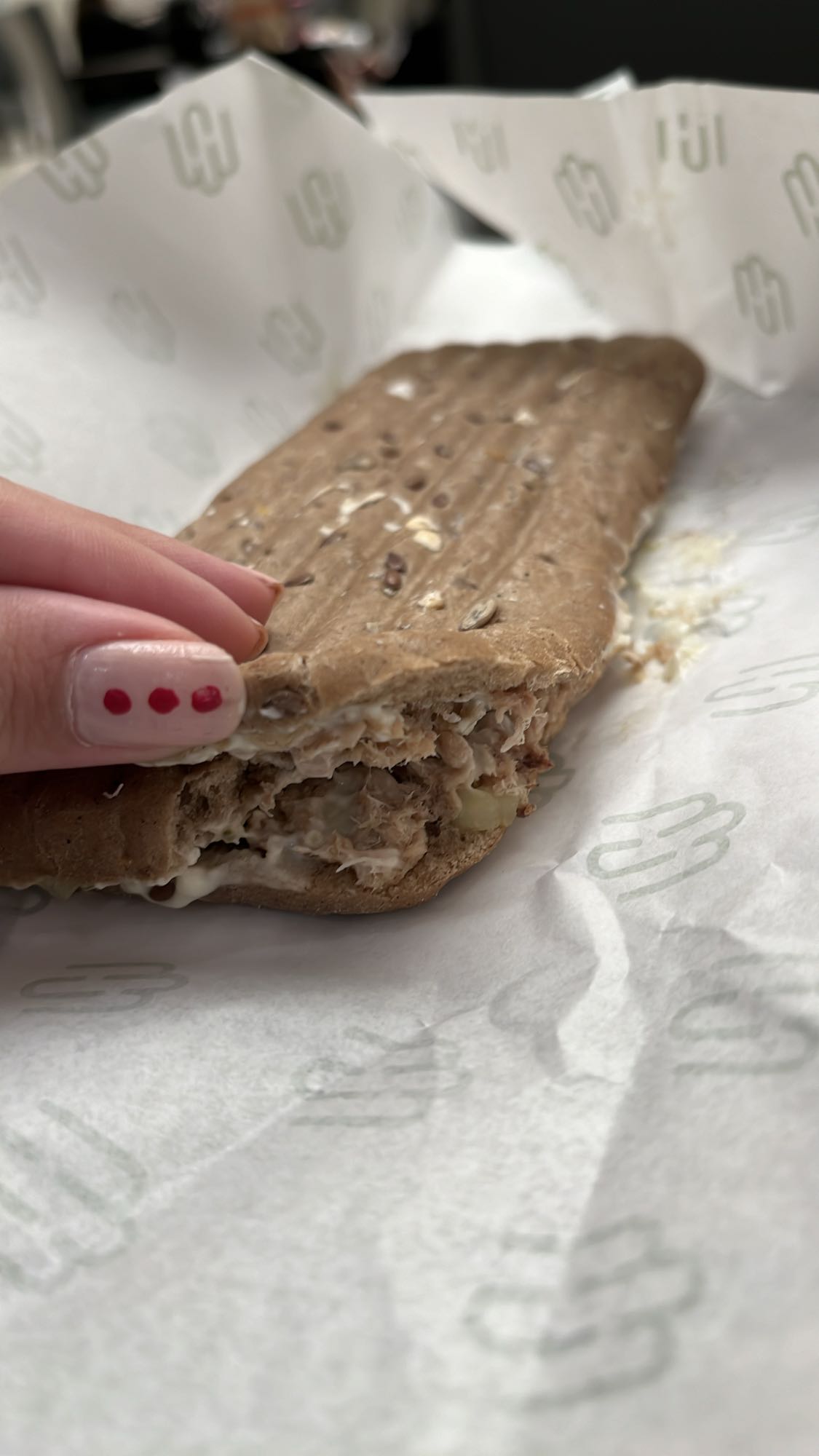 Tuna whole grain sandwich