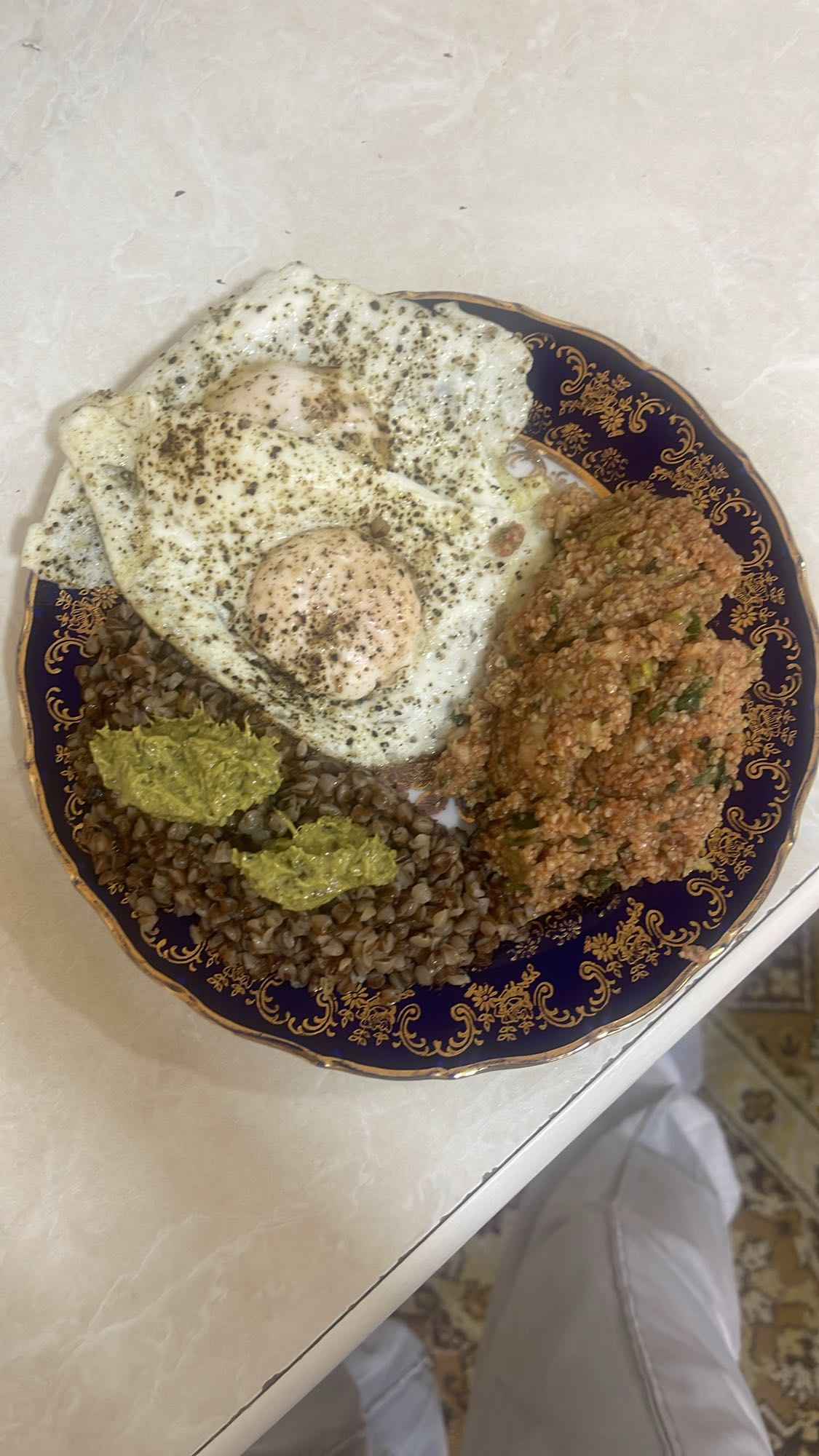 гречка с яйцом и кысыром