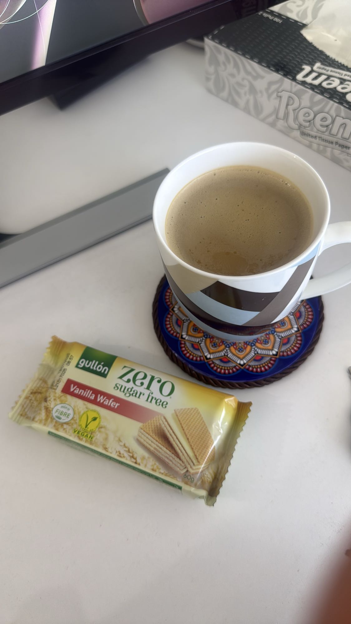 Coffee and vanilla wafer