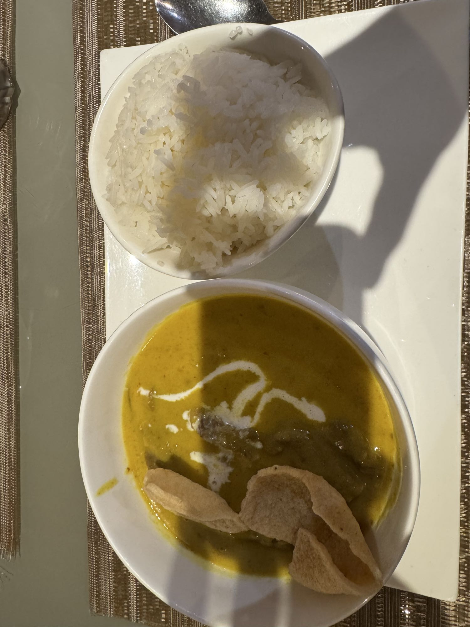 Rice with yellow curry