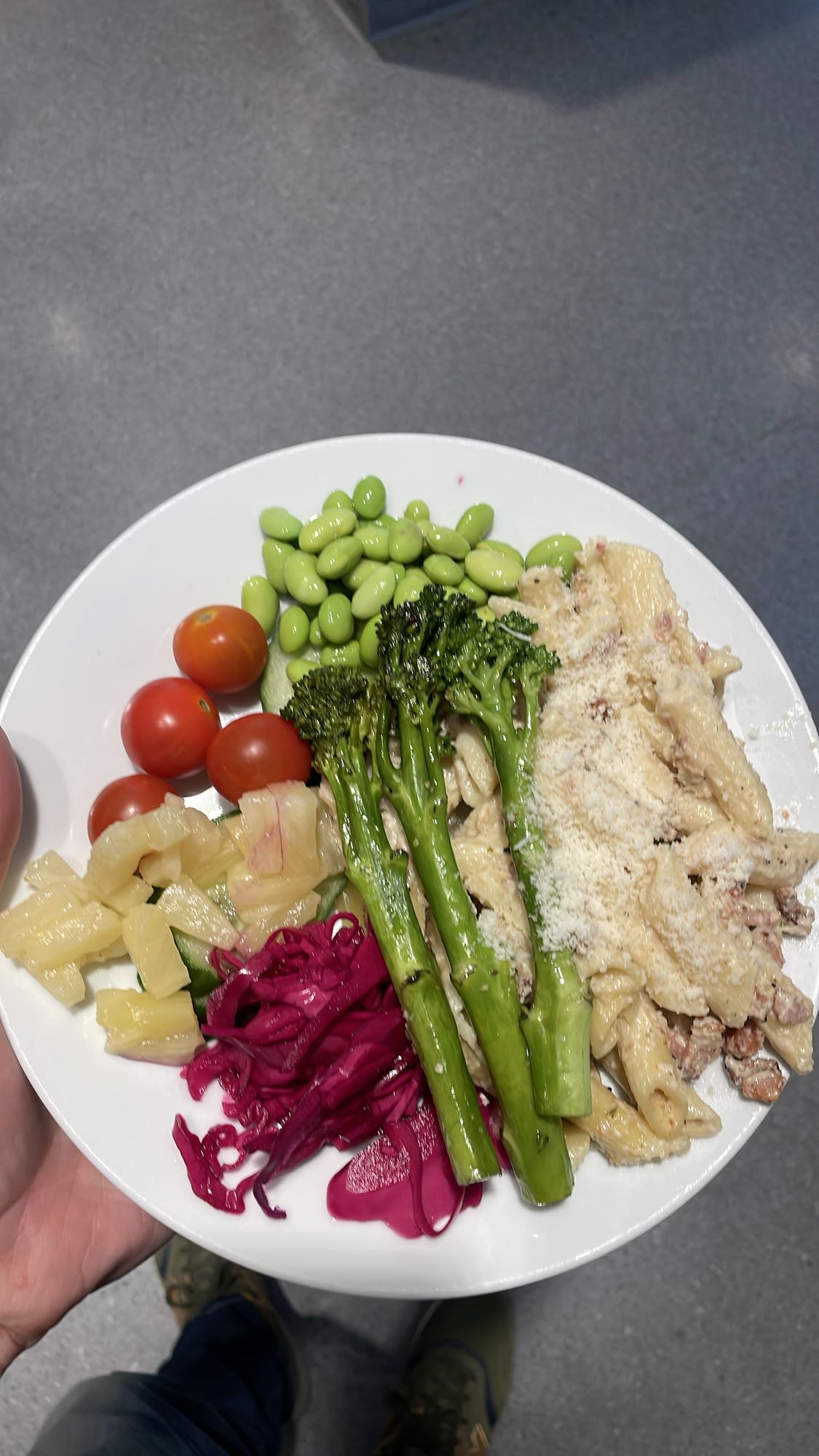 Pastatallrik med grönsaker