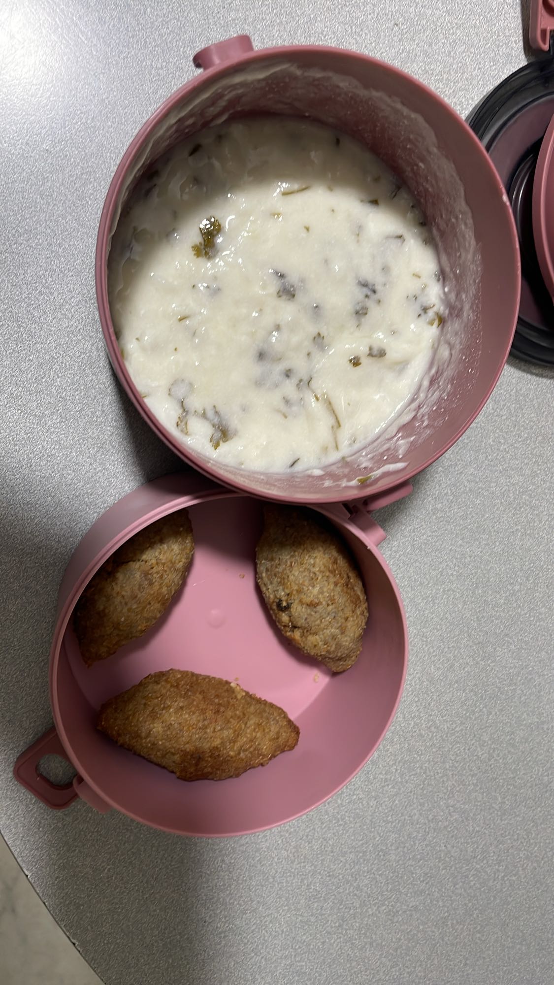 Yogurt soup & kibbeh
