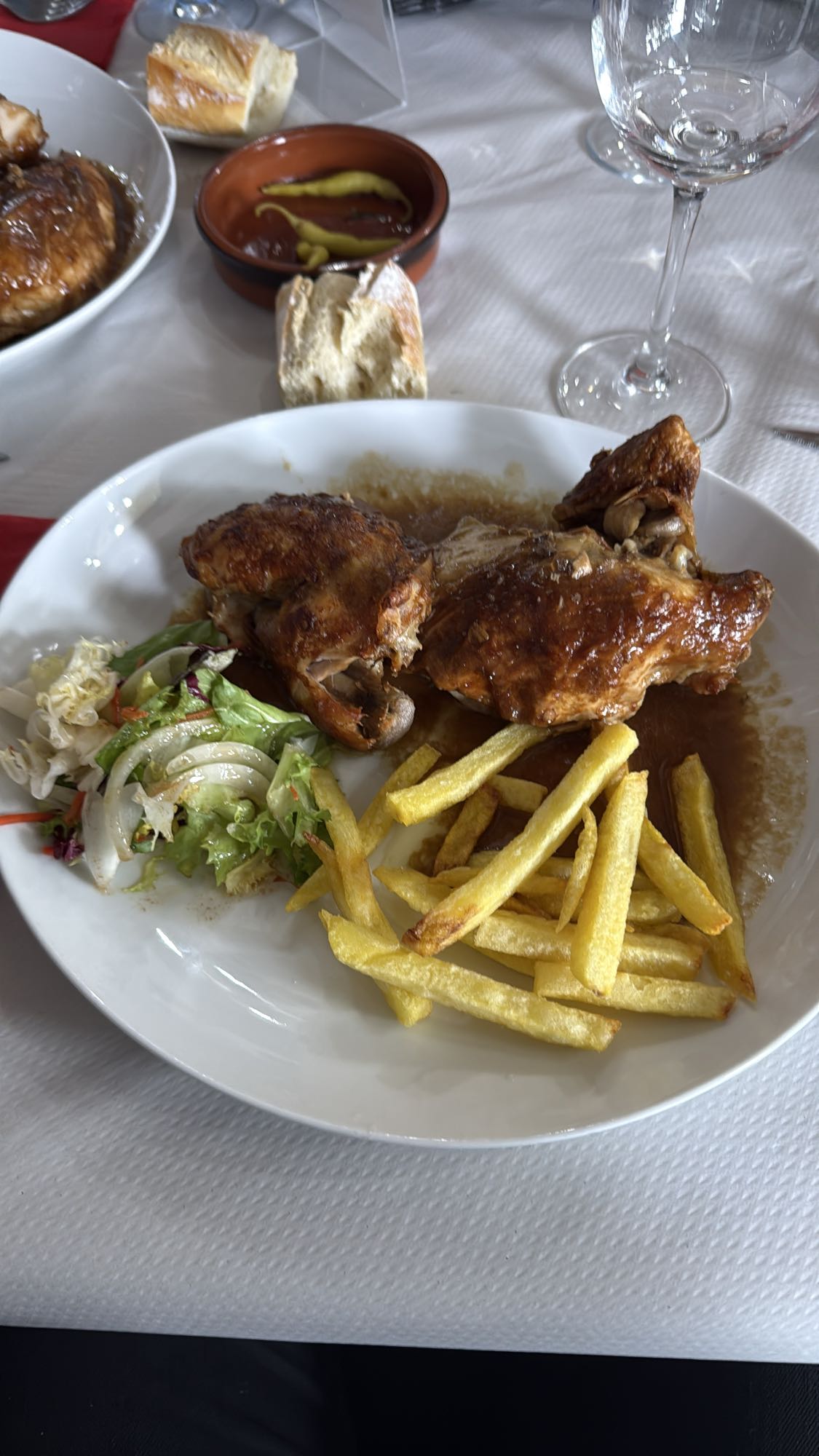 Pollo con papas fritas