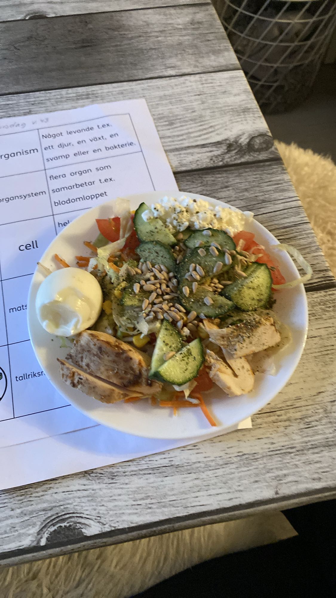 Kycklingsallad med ägg