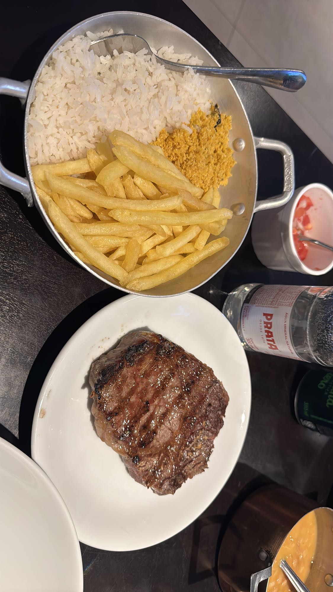 Picanha com arroz e batata