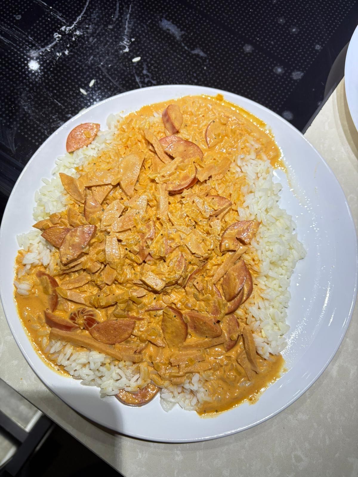 Korv stroganoff med ris