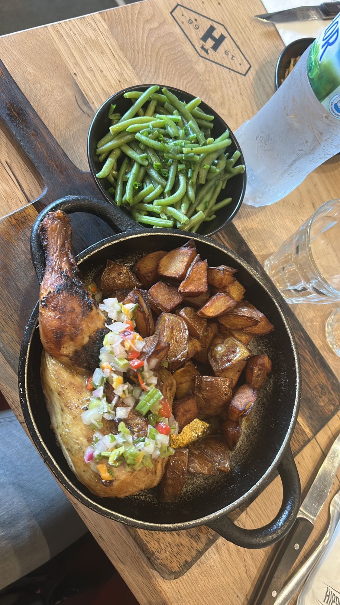 Poulet rôti et légumes