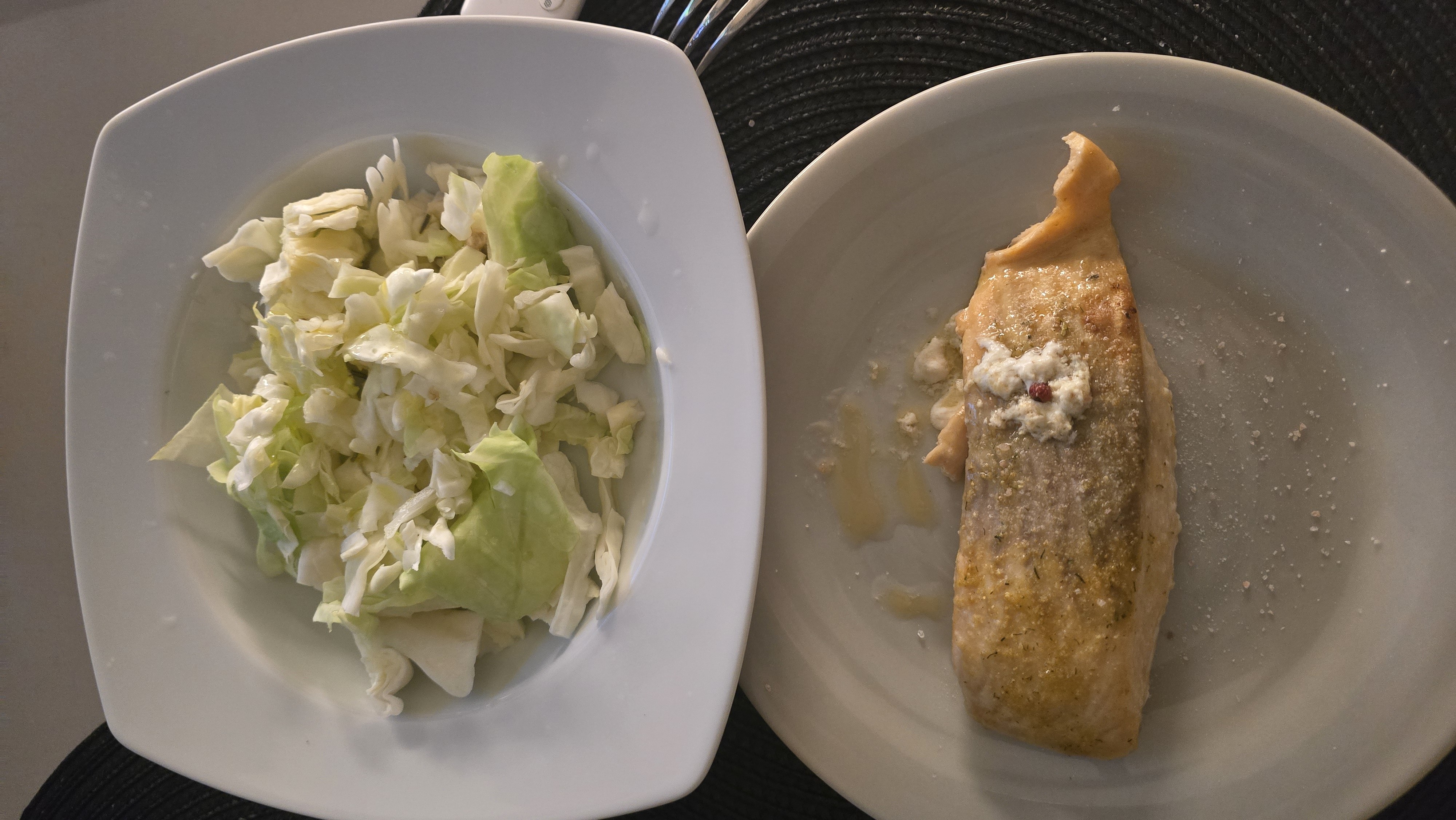 Salmon with cabbage salad