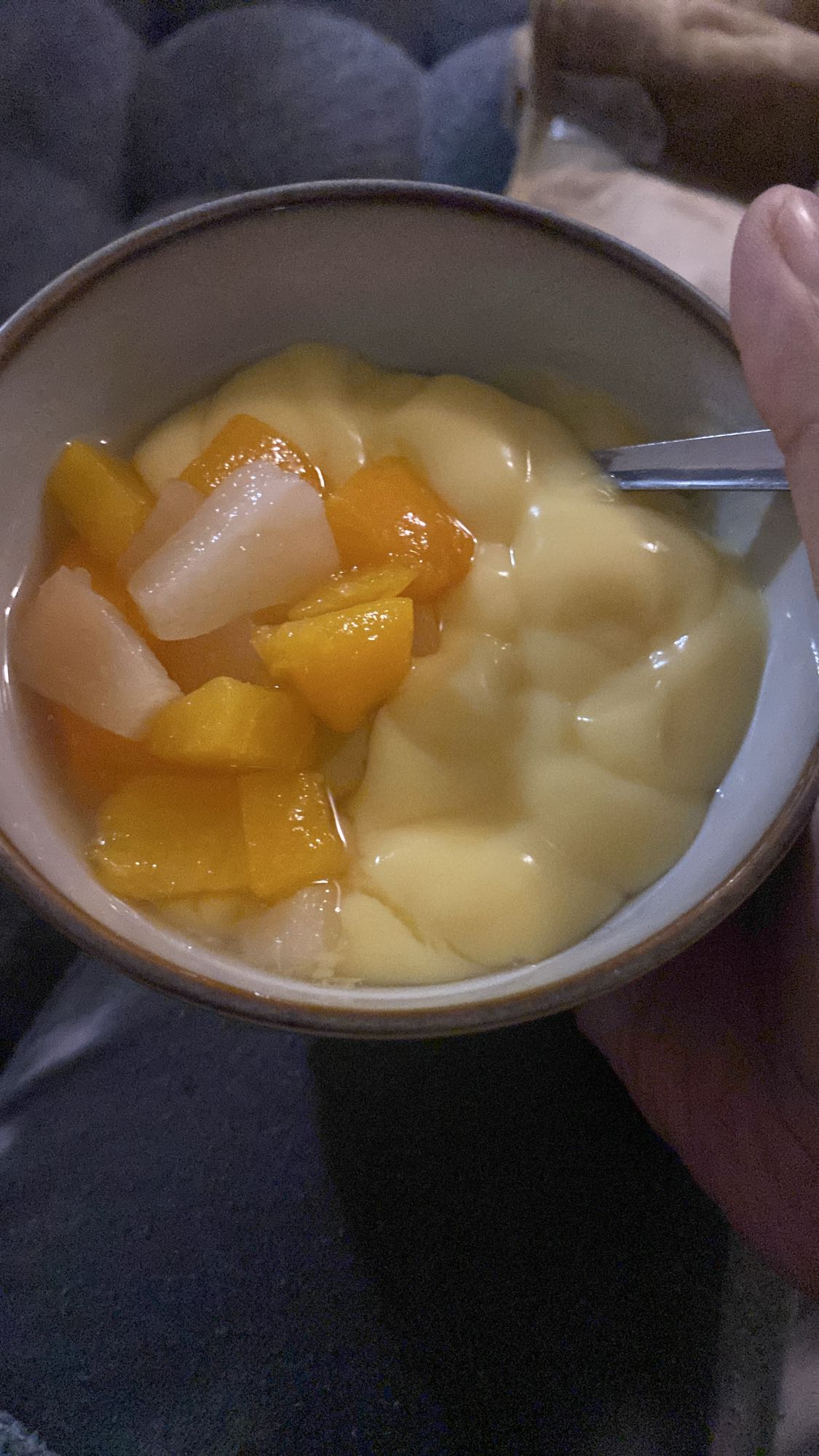 Fruit and custard bowl