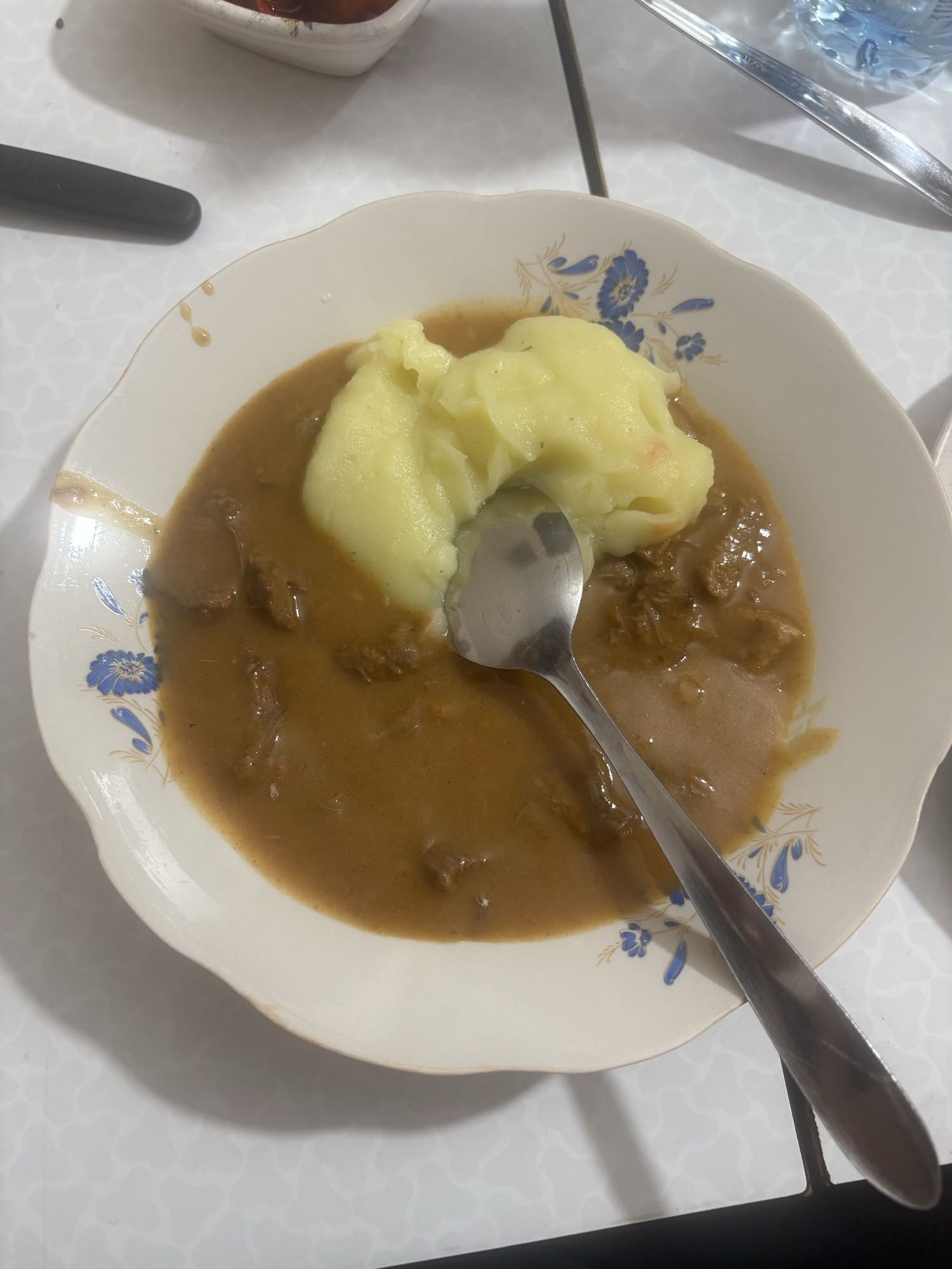 Mashed Potatoes with Beef Stew