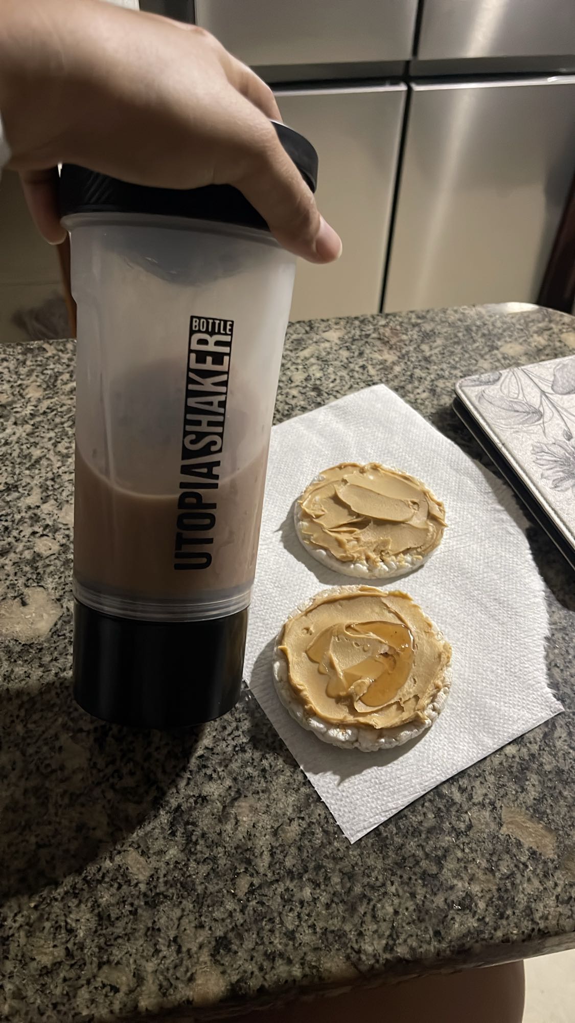 Batido y tortitas de arroz