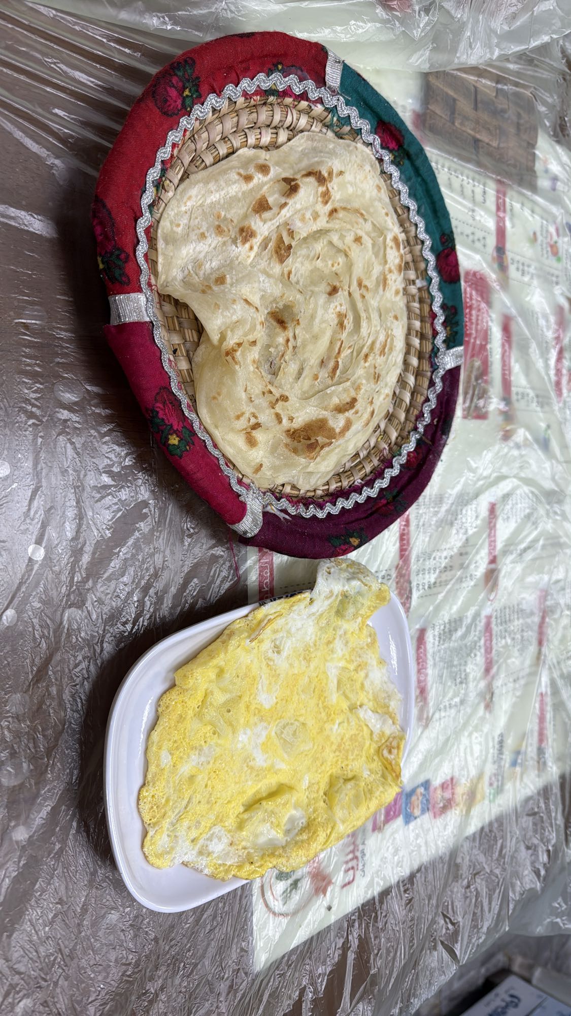 Paratha with fried eggs